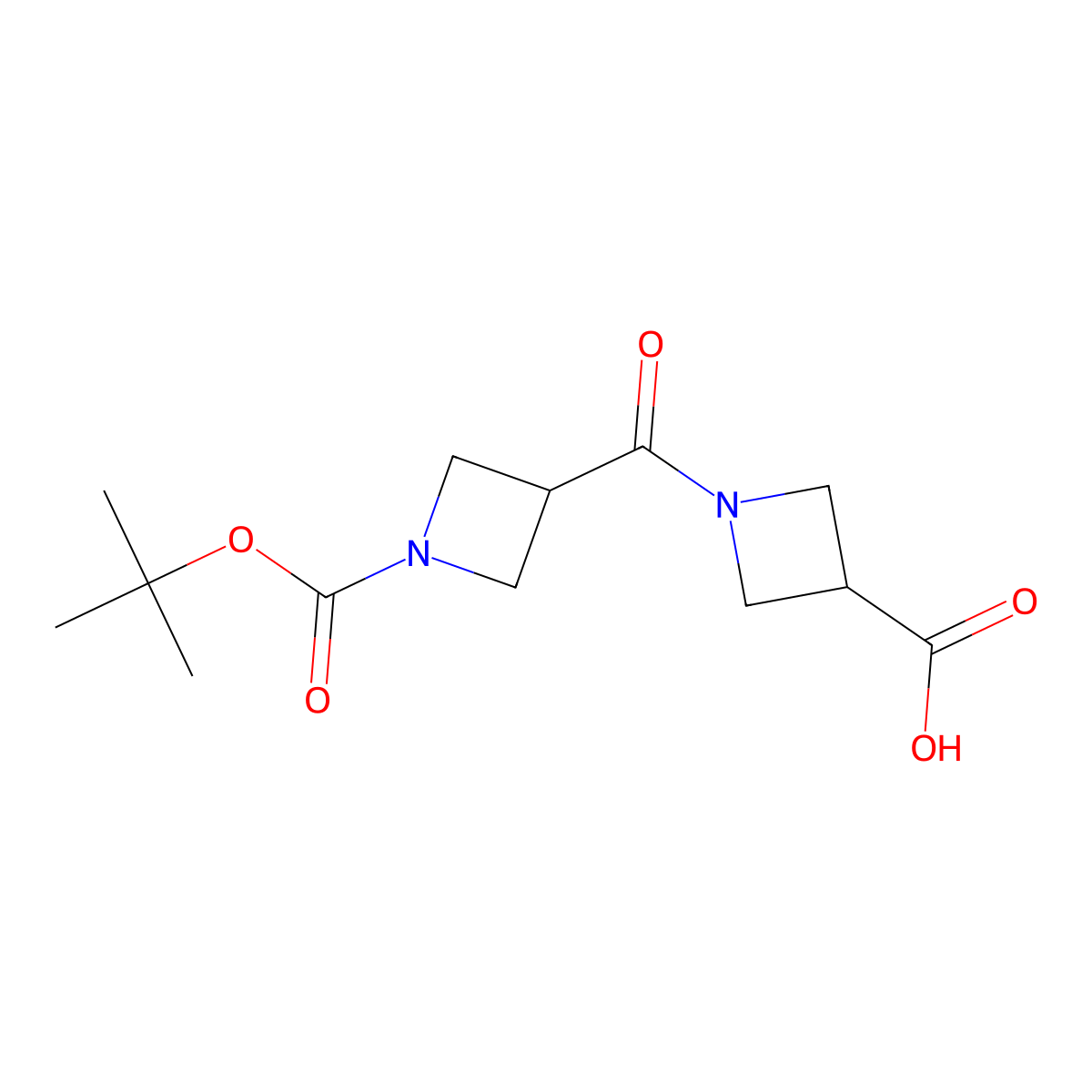 1-{1-[(Tert-butoxy)carbonyl]azetidine-3-carbonyl}azetidine-3-carboxylic acid molecular structure, CAS 2639444-01-0