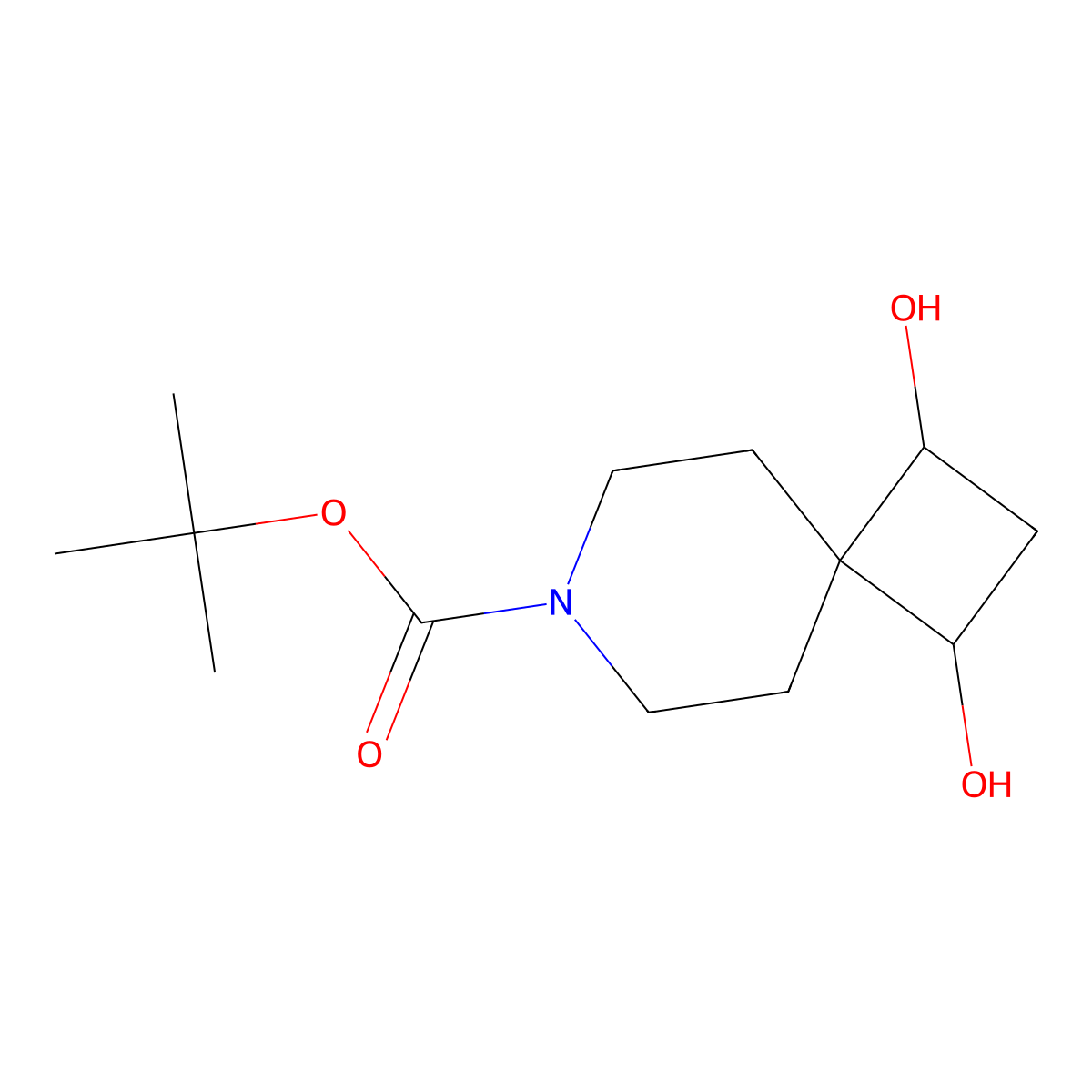 Tert-butyl 1,3-dihydroxy-7-azaspiro[3.5]nonane-7-carboxylate molecular structure, CAS 2639444-04-3