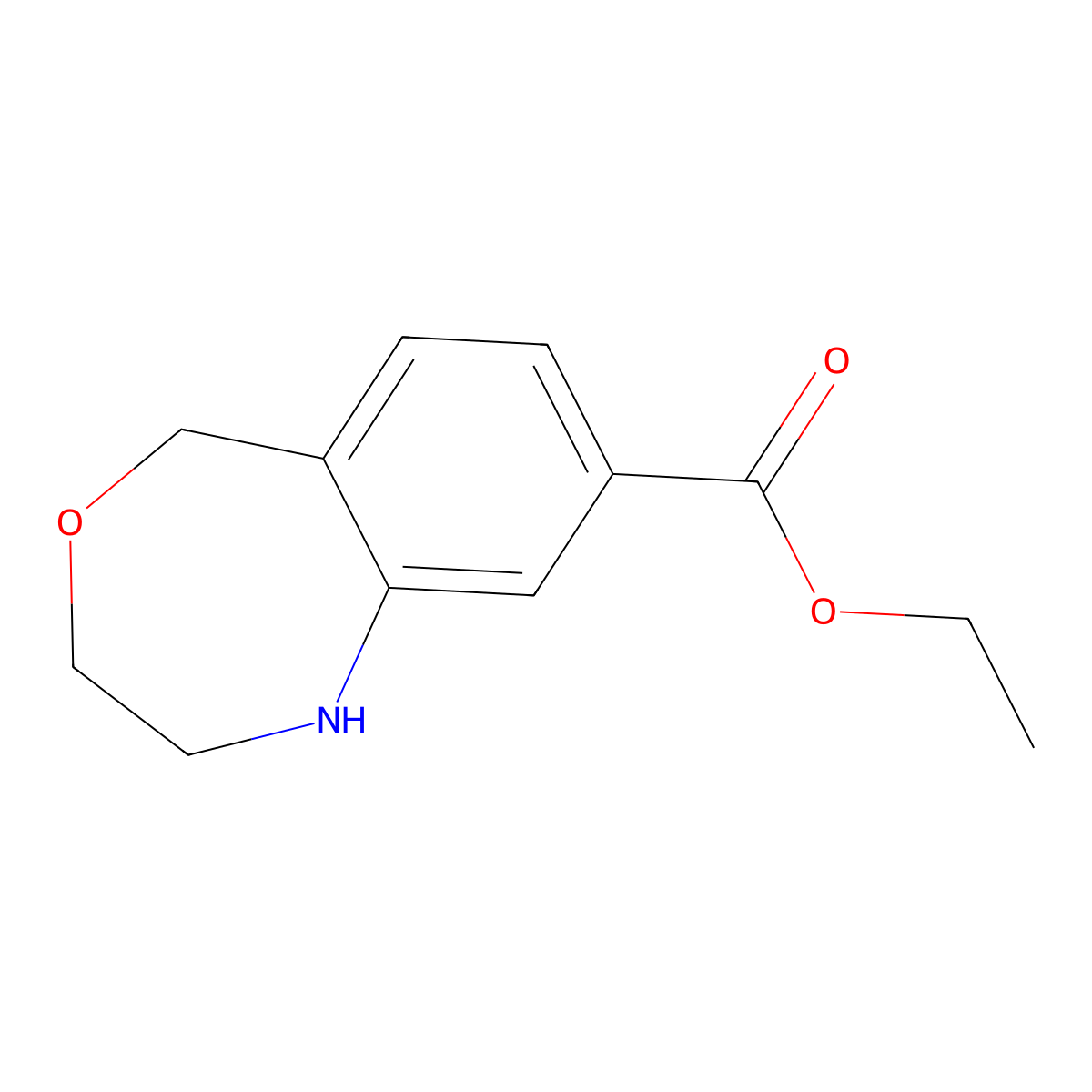 Ethyl 1,2,3,5-tetrahydro-4,1-benzoxazepine-8-carboxylate molecular structure, CAS 2639444-05-4