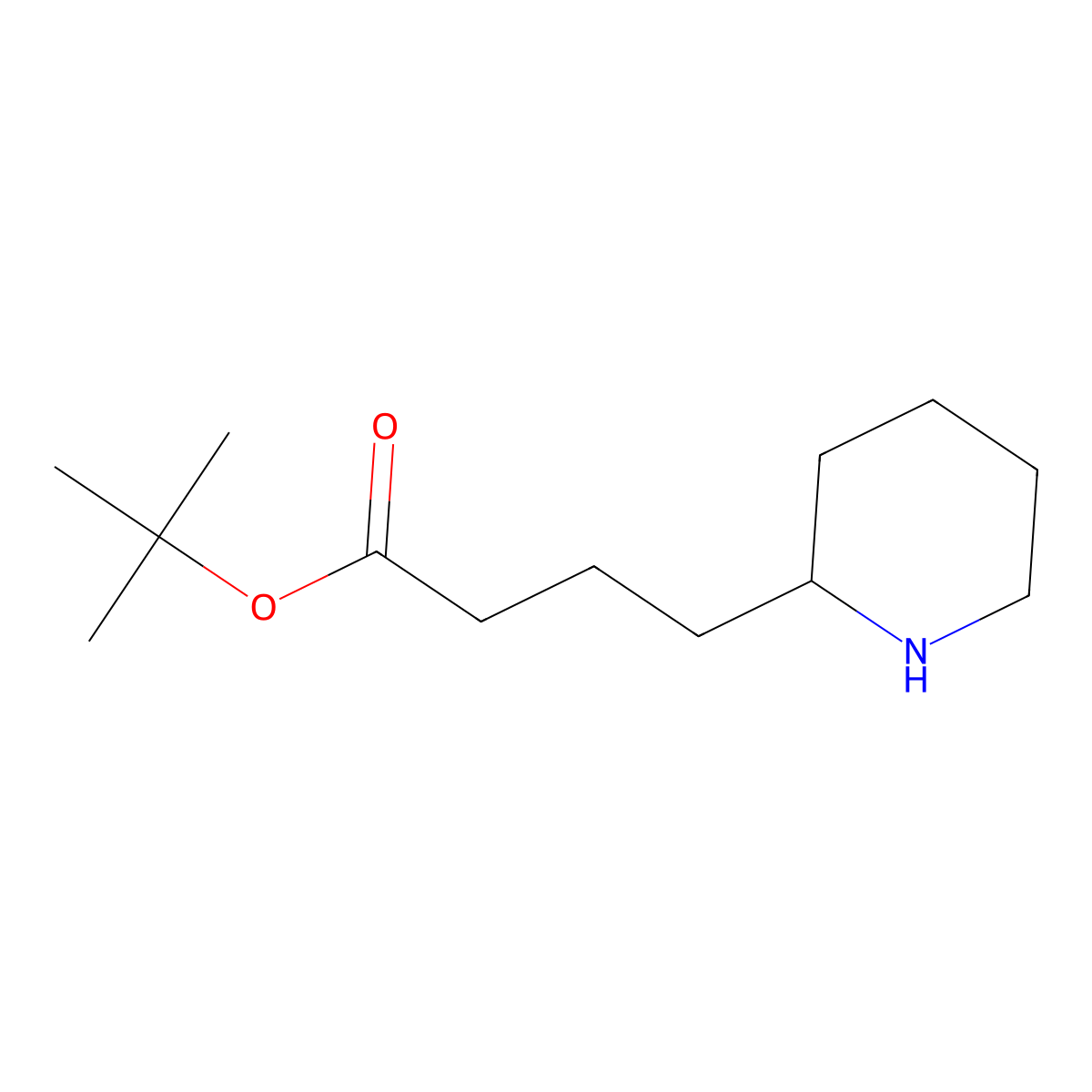 Tert-butyl 4-(piperidin-2-yl)butanoate molecular structure, CAS 2639444-06-5