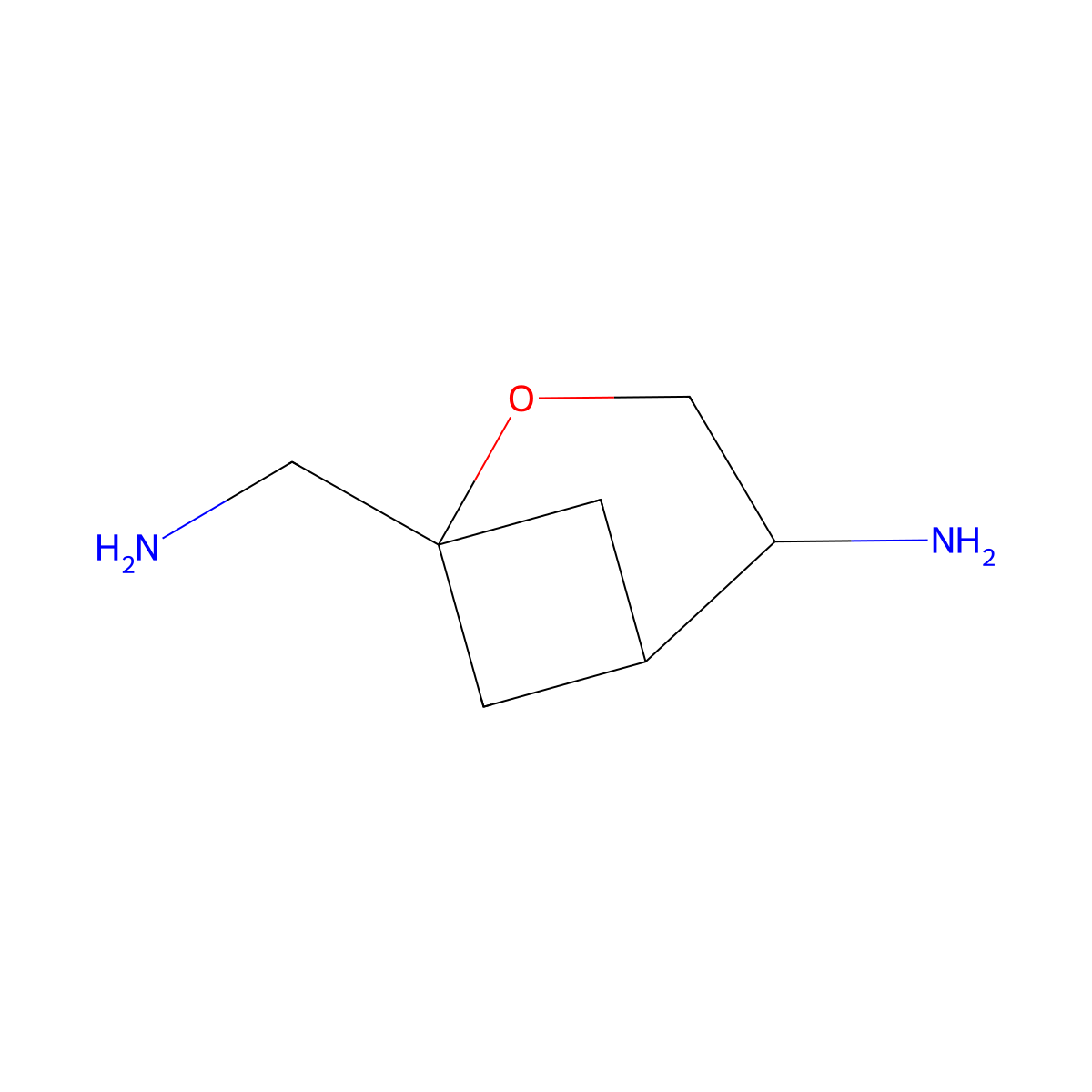 1-(Aminomethyl)-2-oxabicyclo[3.1.1]heptan-4-amine molecular structure, CAS 2639444-08-7