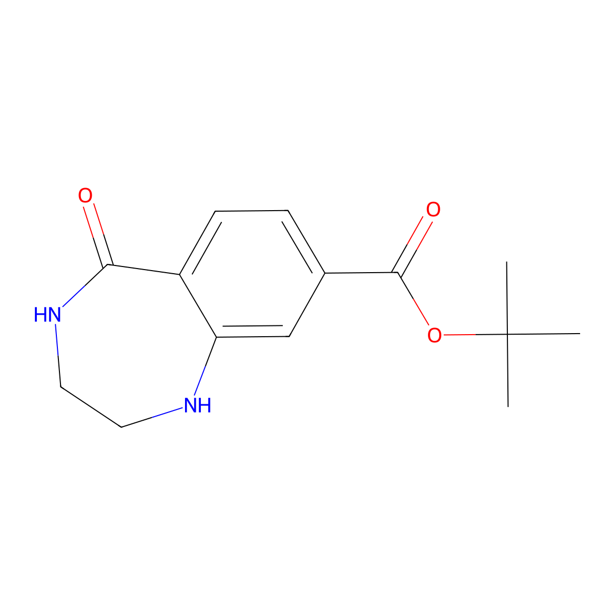 tert-butyl 5-oxo-2,3,4,5-tetrahydro-1H-1,4-benzodiazepine-8-carboxylate molecular structure, CAS 2639444-09-8
