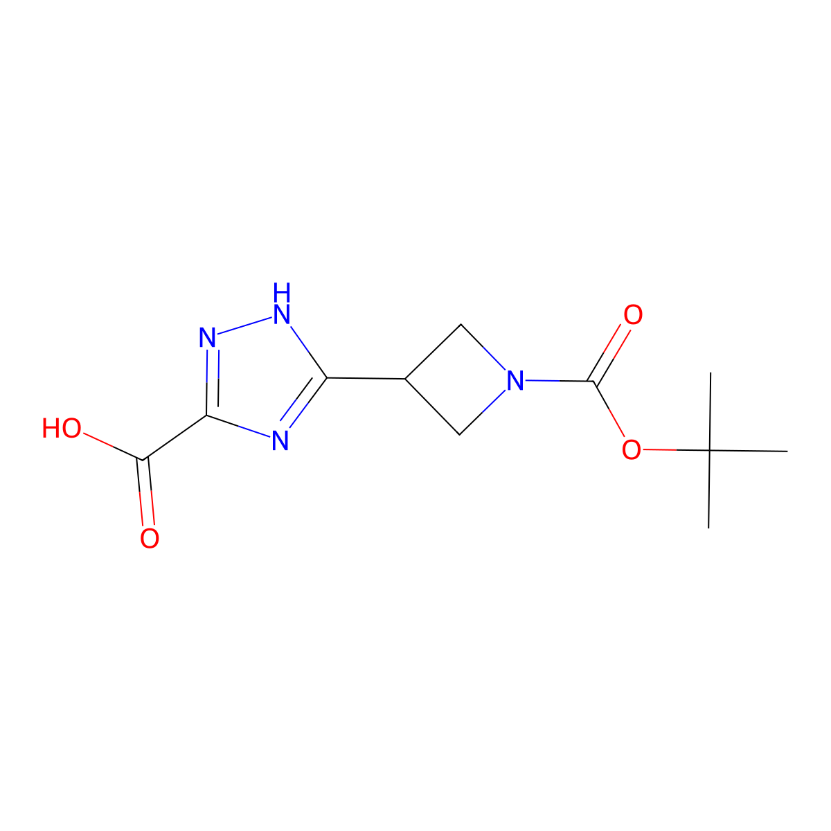 3-{1-[(tert-butoxy)carbonyl]azetidin-3-yl}-1H-1,2,4-triazole-5-carboxylic acid molecular structure, CAS 2639444-10-1