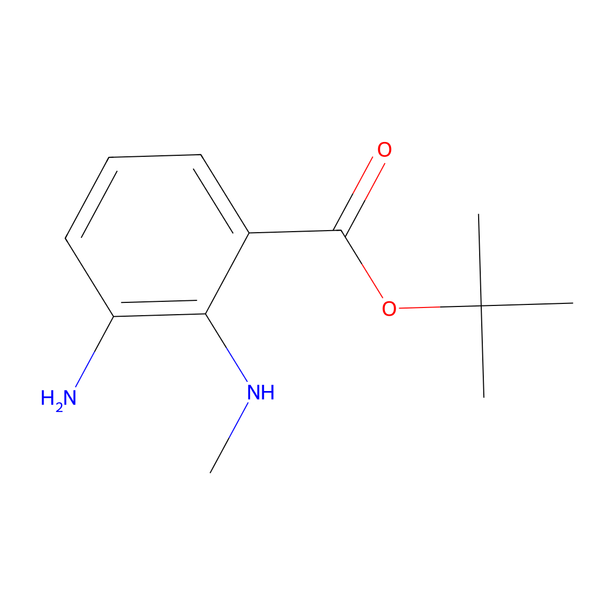 Tert-butyl 3-amino-2-(methylamino)benzoate molecular structure, CAS 2639444-12-3