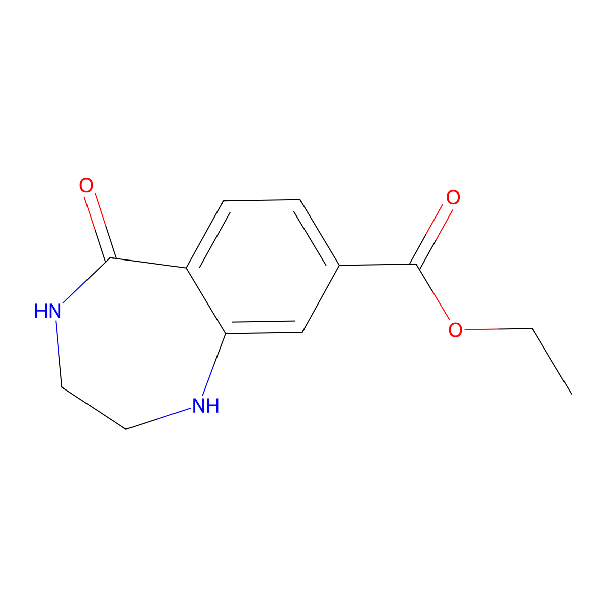 ethyl 5-oxo-2,3,4,5-tetrahydro-1H-1,4-benzodiazepine-8-carboxylate molecular structure, CAS 2639444-28-1