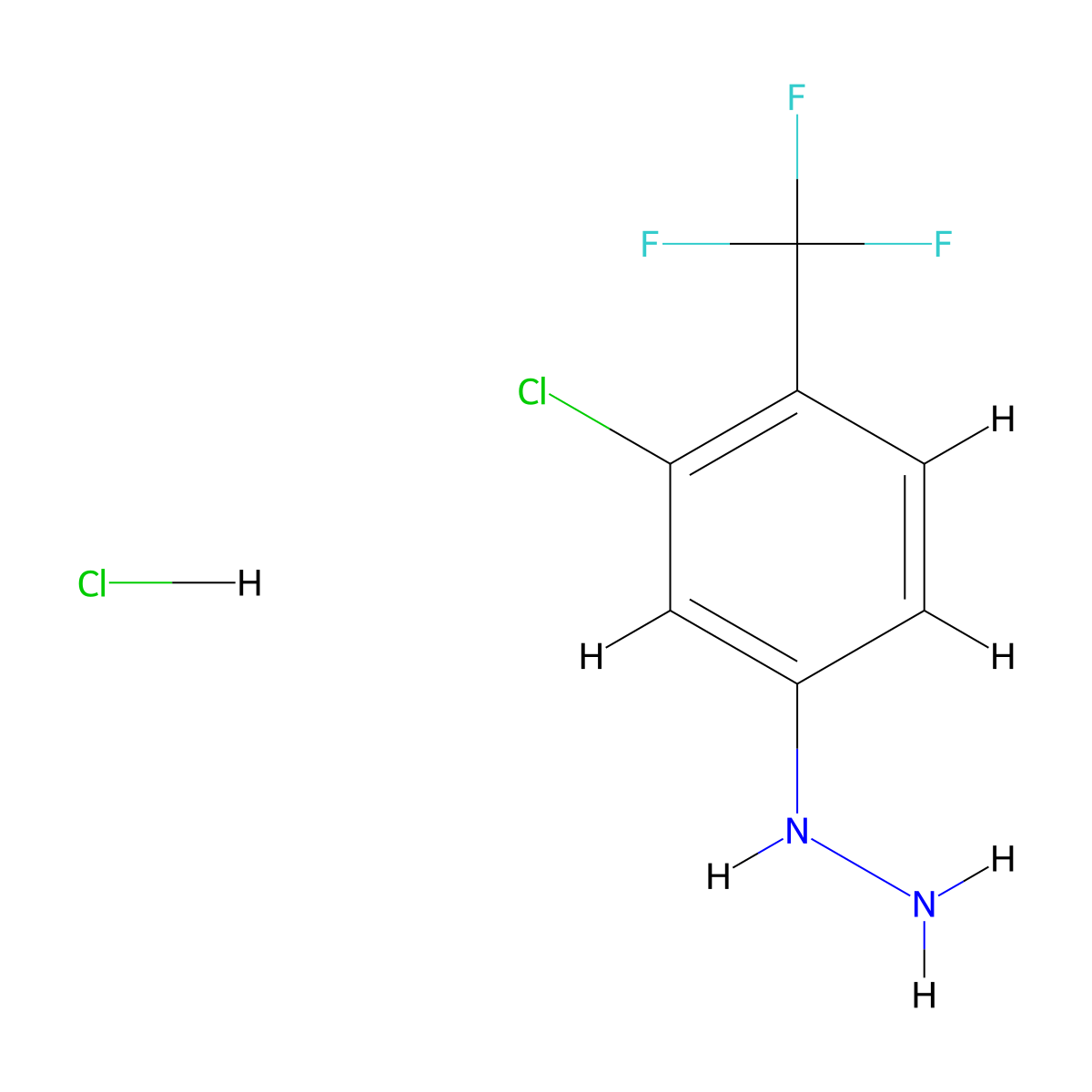 [3-Chloro-4-(trifluoromethyl)phenyl]hydrazine hydrochloride molecular structure, CAS 2639444-33-8