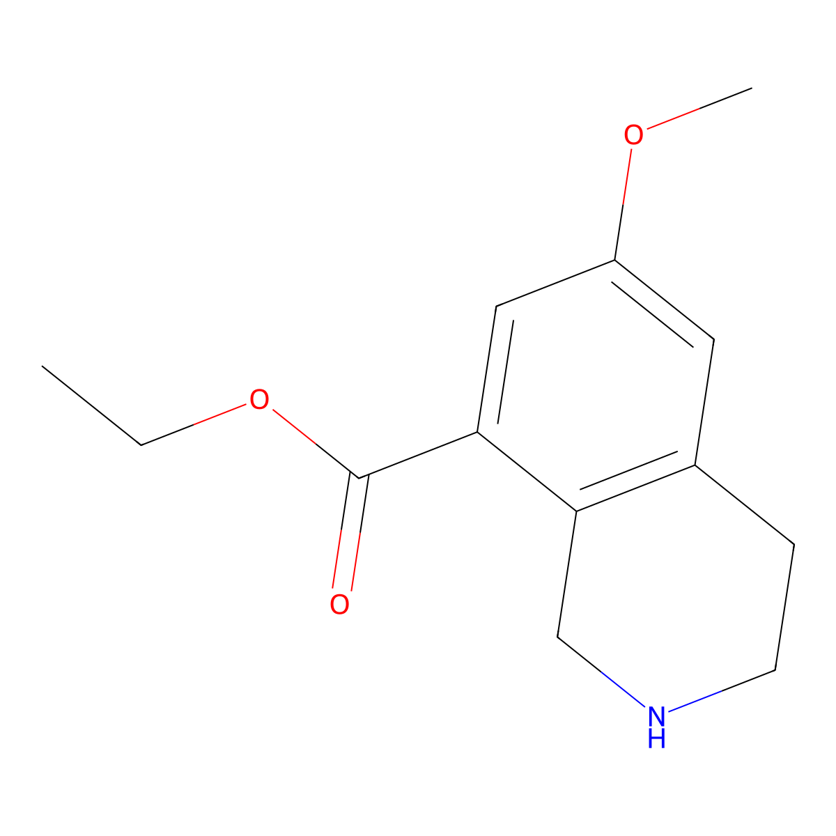 Ethyl 6-methoxy-1,2,3,4-tetrahydroisoquinoline-8-carboxylate molecular structure, CAS 2639444-38-3