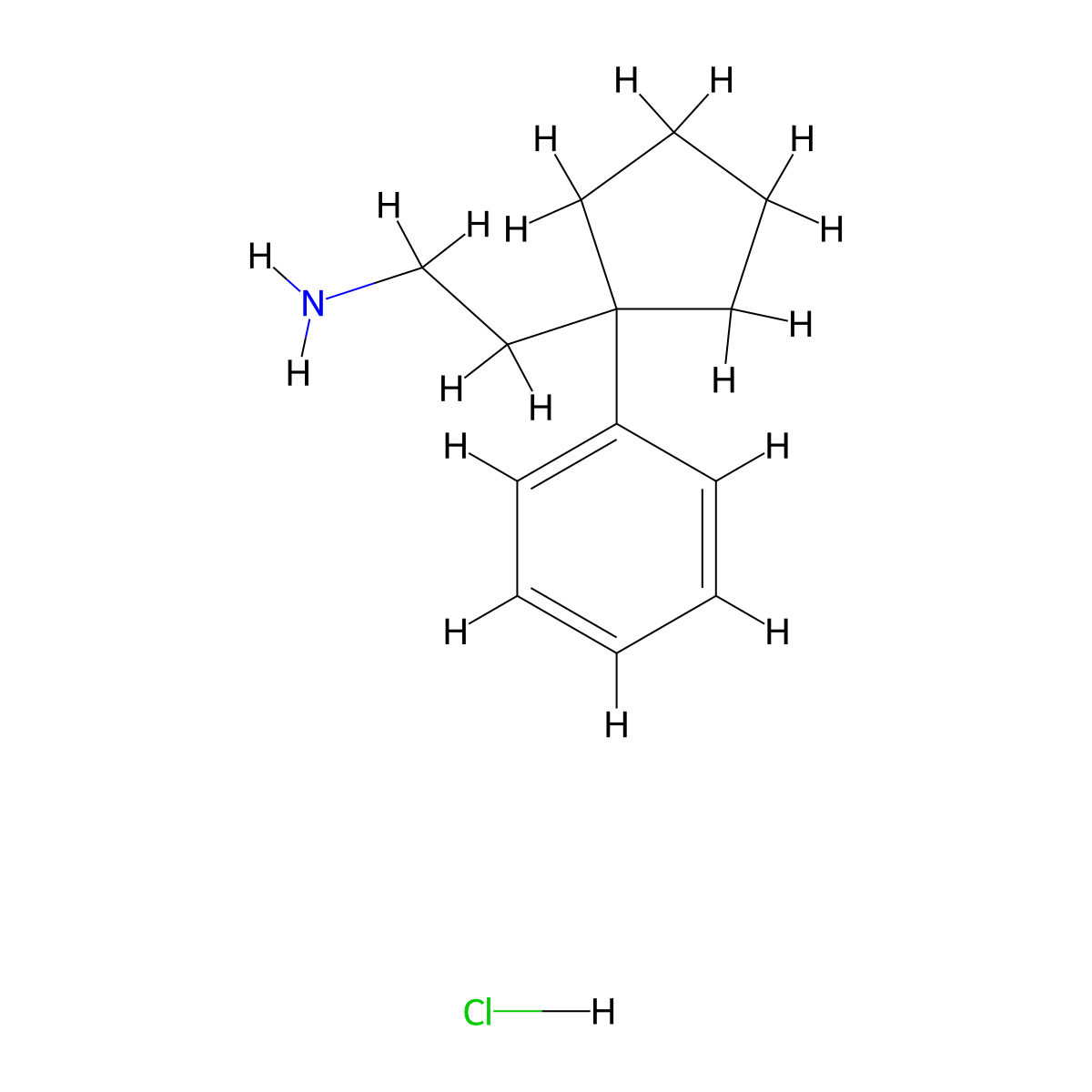 2-(1-Phenylcyclopentyl)ethan-1-aminehydrochloride molecular structure, CAS 2639444-45-2