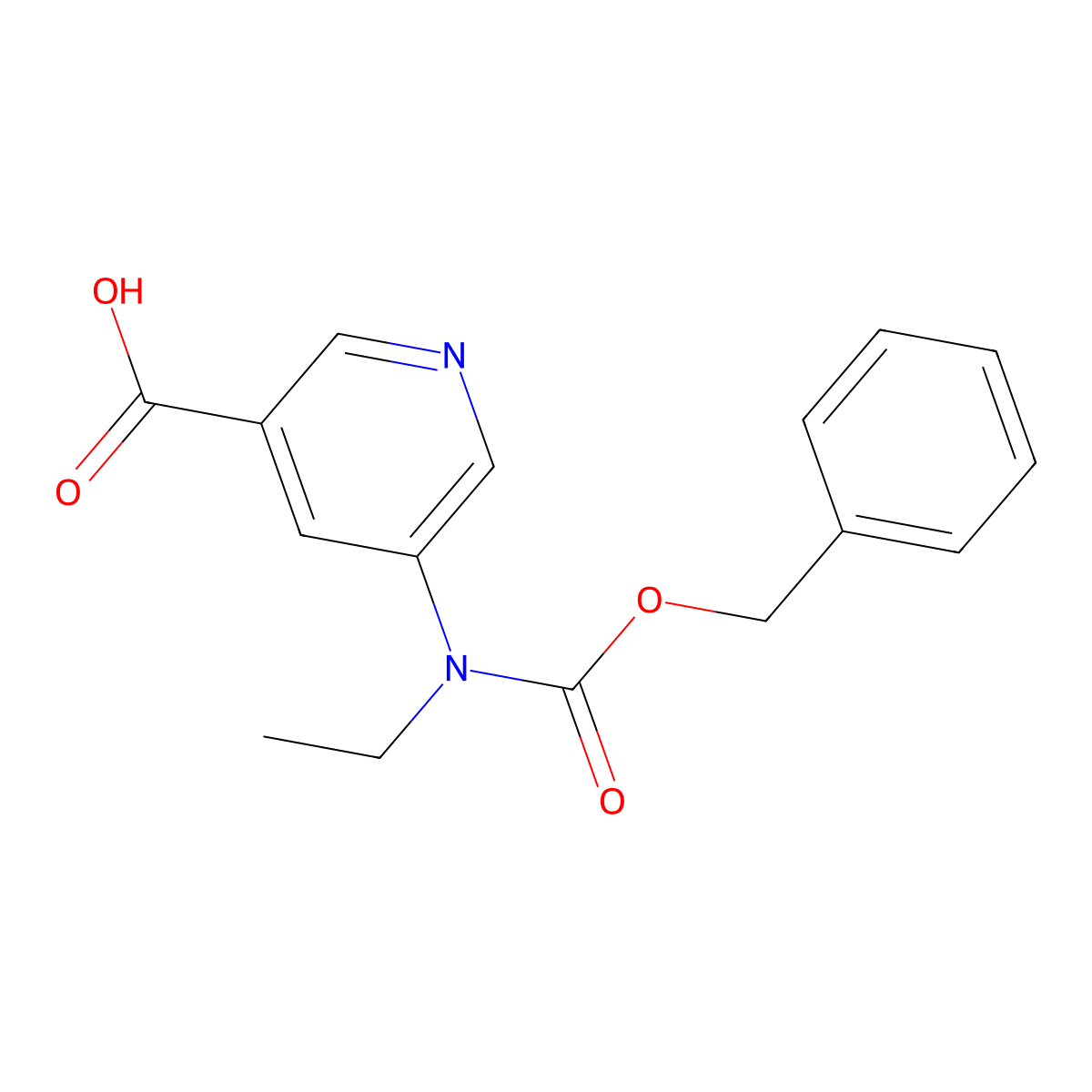 5-{[(Benzyloxy)carbonyl](ethyl)amino}pyridine-3-carboxylic acid molecular structure, CAS 2639444-47-4