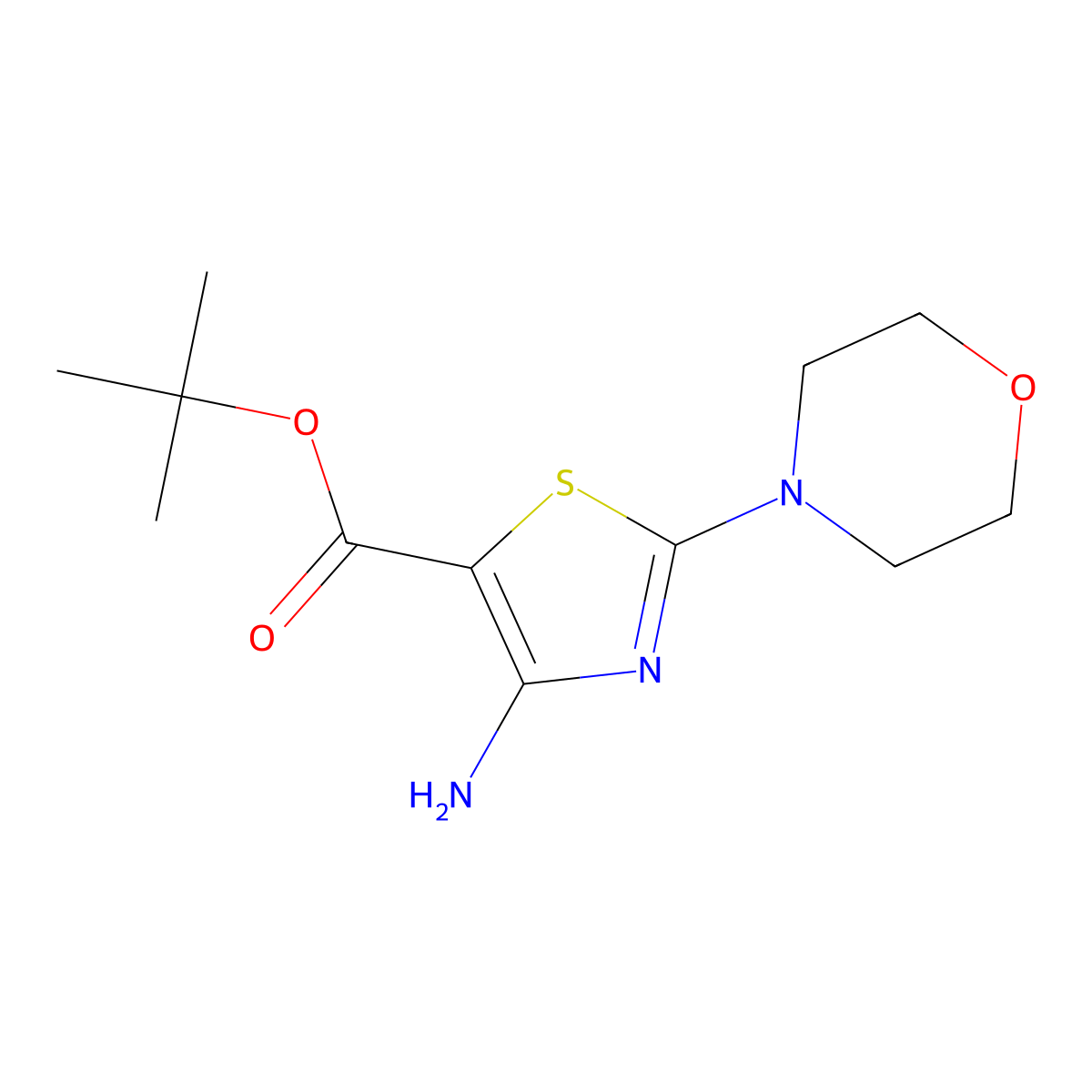 Tert-butyl 4-amino-2-(morpholin-4-yl)-1,3-thiazole-5-carboxylate molecular structure, CAS 2639444-51-0