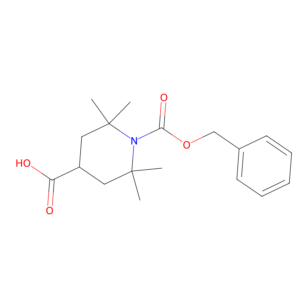 1-[(Benzyloxy)carbonyl]-2,2,6,6-tetramethylpiperidine-4-carboxylic acid molecular structure, CAS 2639444-54-3