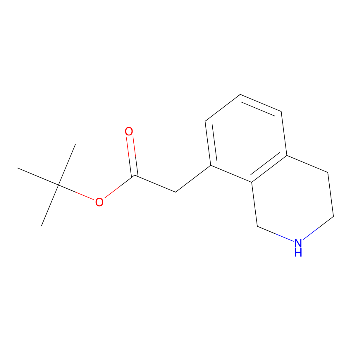 Tert-butyl 2-(1,2,3,4-tetrahydroisoquinolin-8-yl)acetate molecular structure, CAS 2639444-76-9