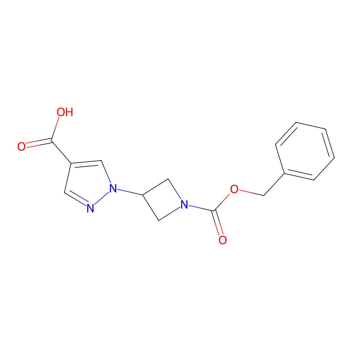 1-{1-[(benzyloxy)carbonyl]azetidin-3-yl}-1H-pyrazole-4-carboxylic acid molecular structure, CAS 2639444-81-6