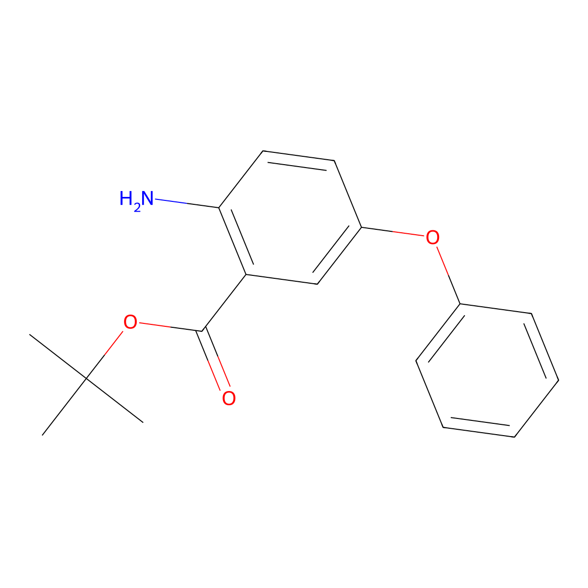 Tert-butyl 2-amino-5-phenoxybenzoate molecular structure, CAS 2639444-86-1