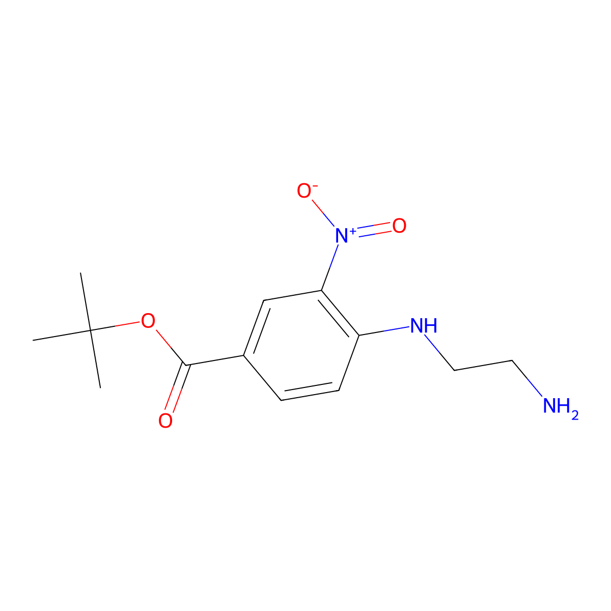 Tert-butyl 4-[(2-aminoethyl)amino]-3-nitrobenzoate molecular structure, CAS 2639444-88-3