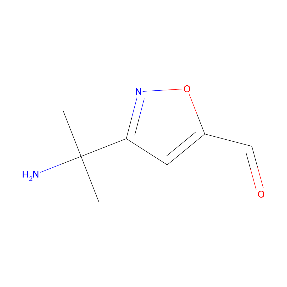 3-(2-Aminopropan-2-yl)-1,2-oxazole-5-carbaldehyde molecular structure, CAS 2639444-89-4