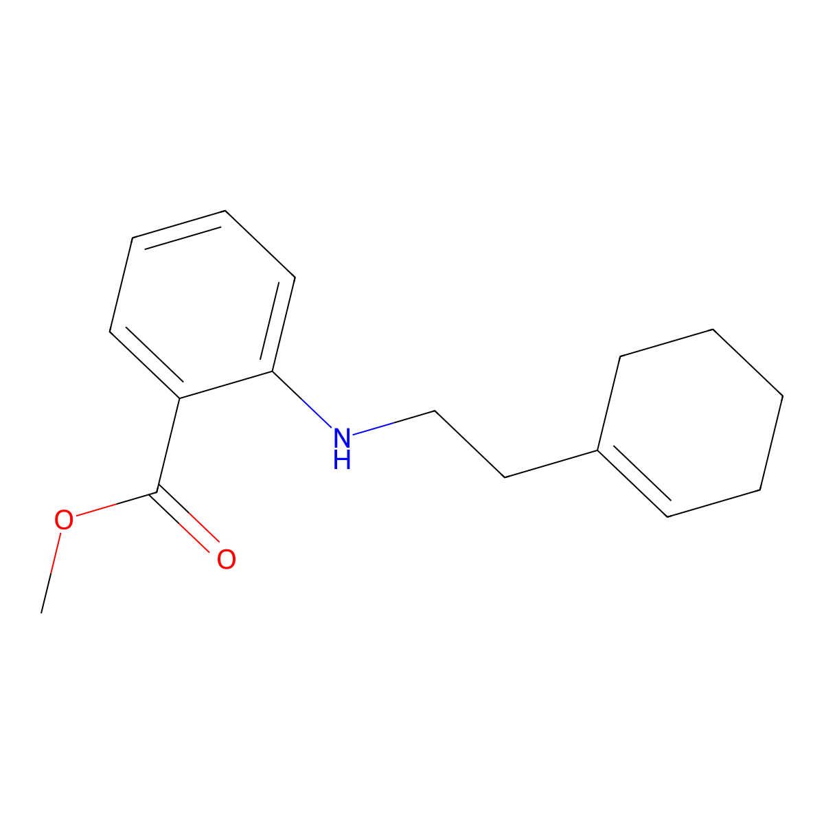 Methyl 2-{[2-(cyclohex-1-en-1-yl)ethyl]amino}benzoate molecular structure, CAS 2639444-91-8