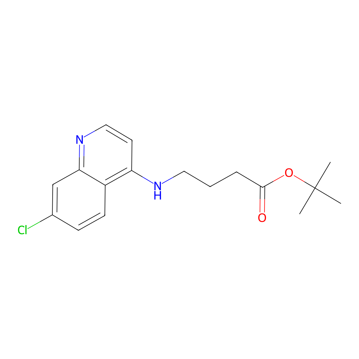 Tert-butyl 4-[(7-chloroquinolin-4-yl)amino]butanoate molecular structure, CAS 2639444-94-1