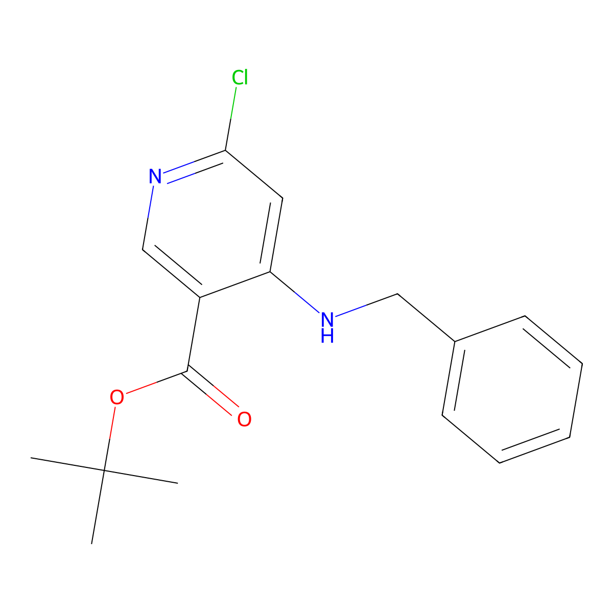 Tert-butyl 4-(benzylamino)-6-chloropyridine-3-carboxylate molecular structure, CAS 2639445-02-4