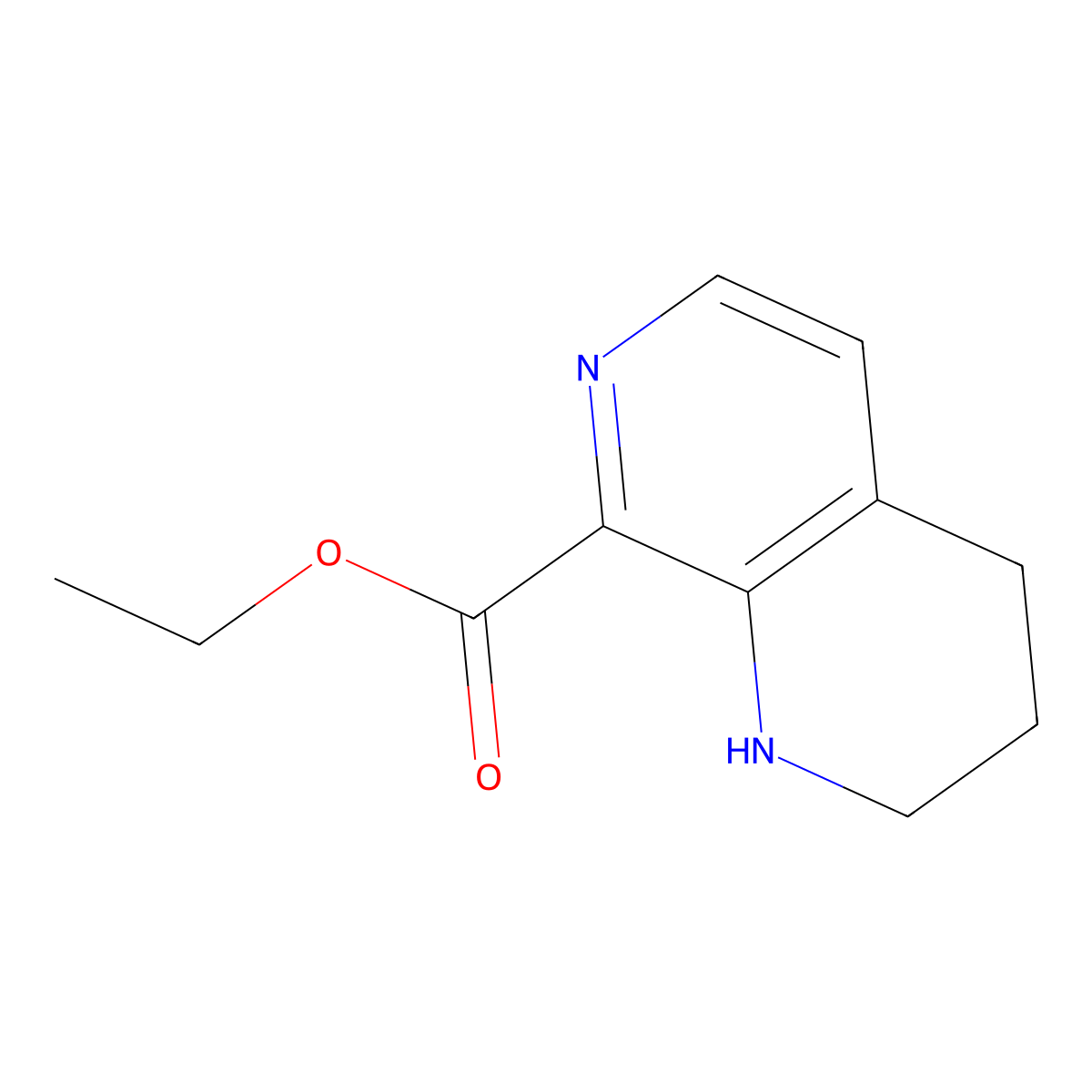 Ethyl 1,2,3,4-tetrahydro-1,7-naphthyridine-8-carboxylate molecular structure, CAS 2639445-11-5
