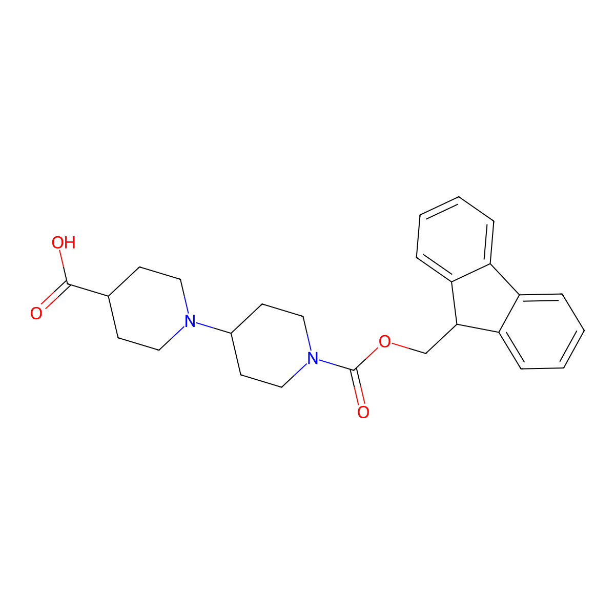 1'-{[(9H-fluoren-9-yl)methoxy]carbonyl}-[1,4'-bipiperidine]-4-carboxylic acid molecular structure, CAS 2639445-17-1