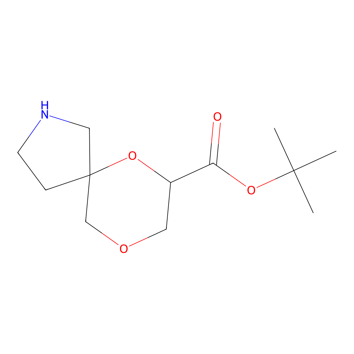 Tert-butyl 6,9-dioxa-2-azaspiro[4.5]decane-7-carboxylate molecular structure, CAS 2639445-24-0