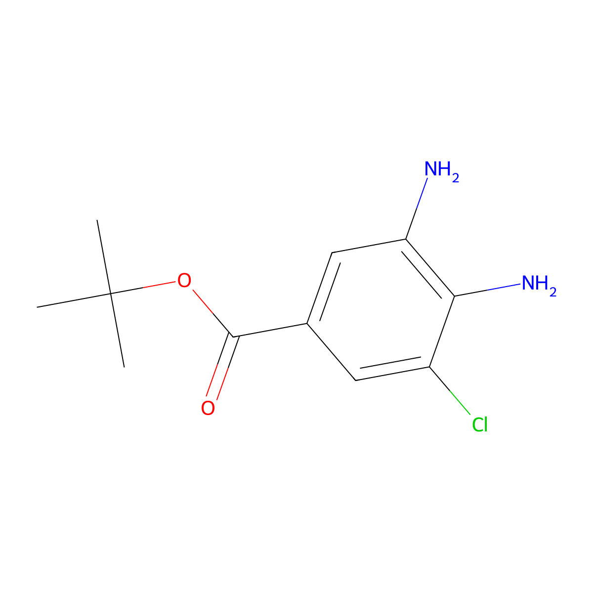 Tert-butyl 3,4-diamino-5-chlorobenzoate molecular structure, CAS 2639445-28-4