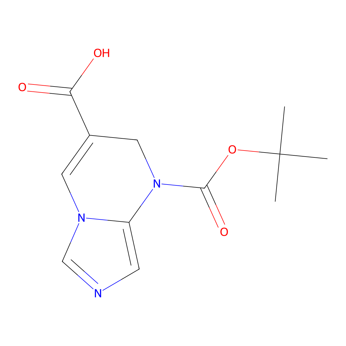 1-[(tert-butoxy)carbonyl]-1H,2H-imidazo[1,5-a]pyrimidine-3-carboxylic acid molecular structure, CAS 2639445-61-5