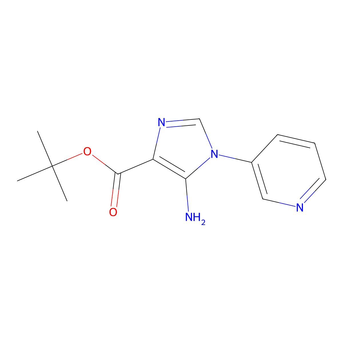 tert-butyl 5-amino-1-(pyridin-3-yl)-1H-imidazole-4-carboxylate molecular structure, CAS 2639445-63-7
