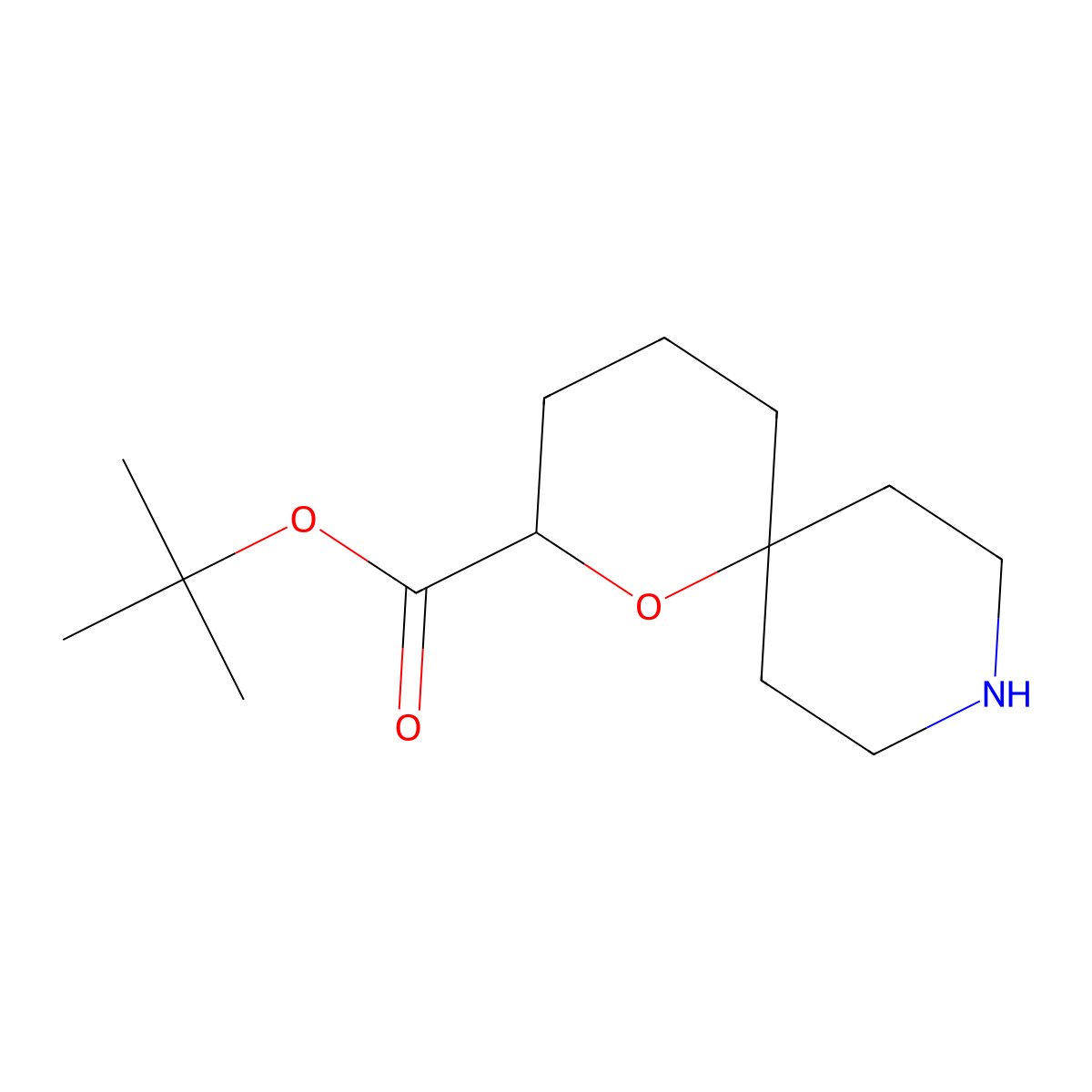 Tert-butyl 1-oxa-9-azaspiro[5.5]undecane-2-carboxylate molecular structure, CAS 2639445-69-3