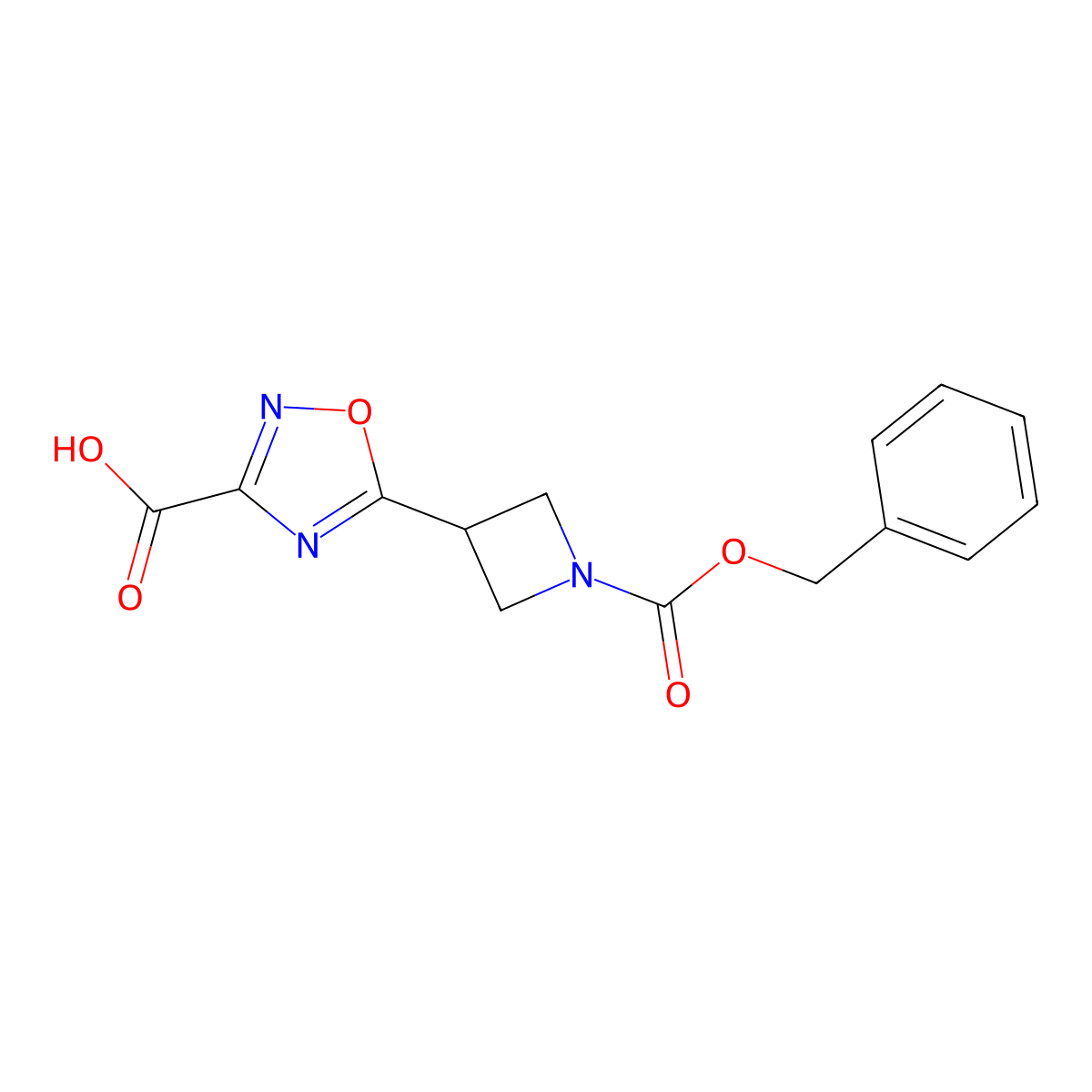5-{1-[(Benzyloxy)carbonyl]azetidin-3-yl}-1,2,4-oxadiazole-3-carboxylic acid molecular structure, CAS 2639445-80-8