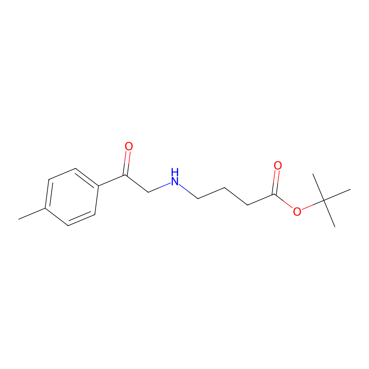 Tert-butyl 4-{[2-(4-methylphenyl)-2-oxoethyl]amino}butanoate molecular structure, CAS 2639445-81-9