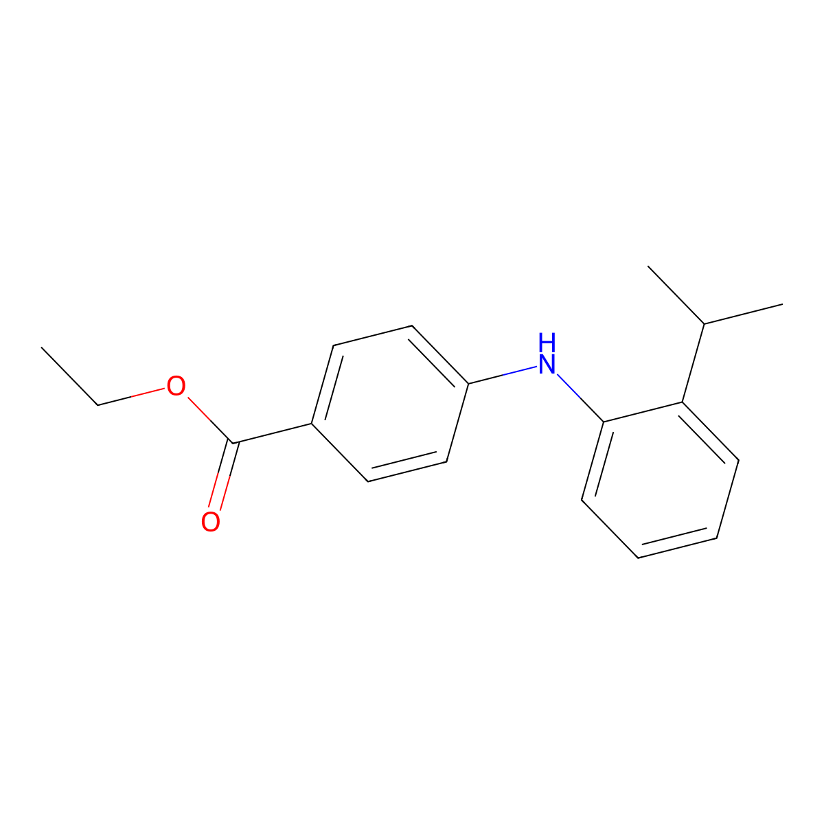 Ethyl 4-{[2-(propan-2-yl)phenyl]amino}benzoate molecular structure, CAS 2639445-87-5