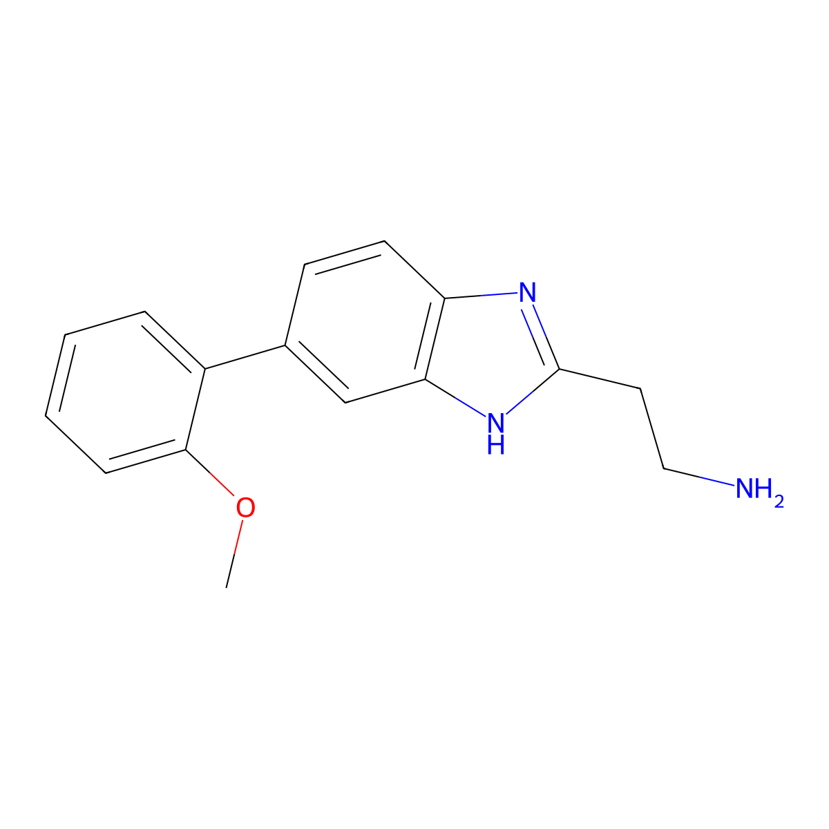 2-[5-(2-methoxyphenyl)-1H-1,3-benzodiazol-2-yl]ethan-1-amine molecular structure, CAS 2639445-88-6