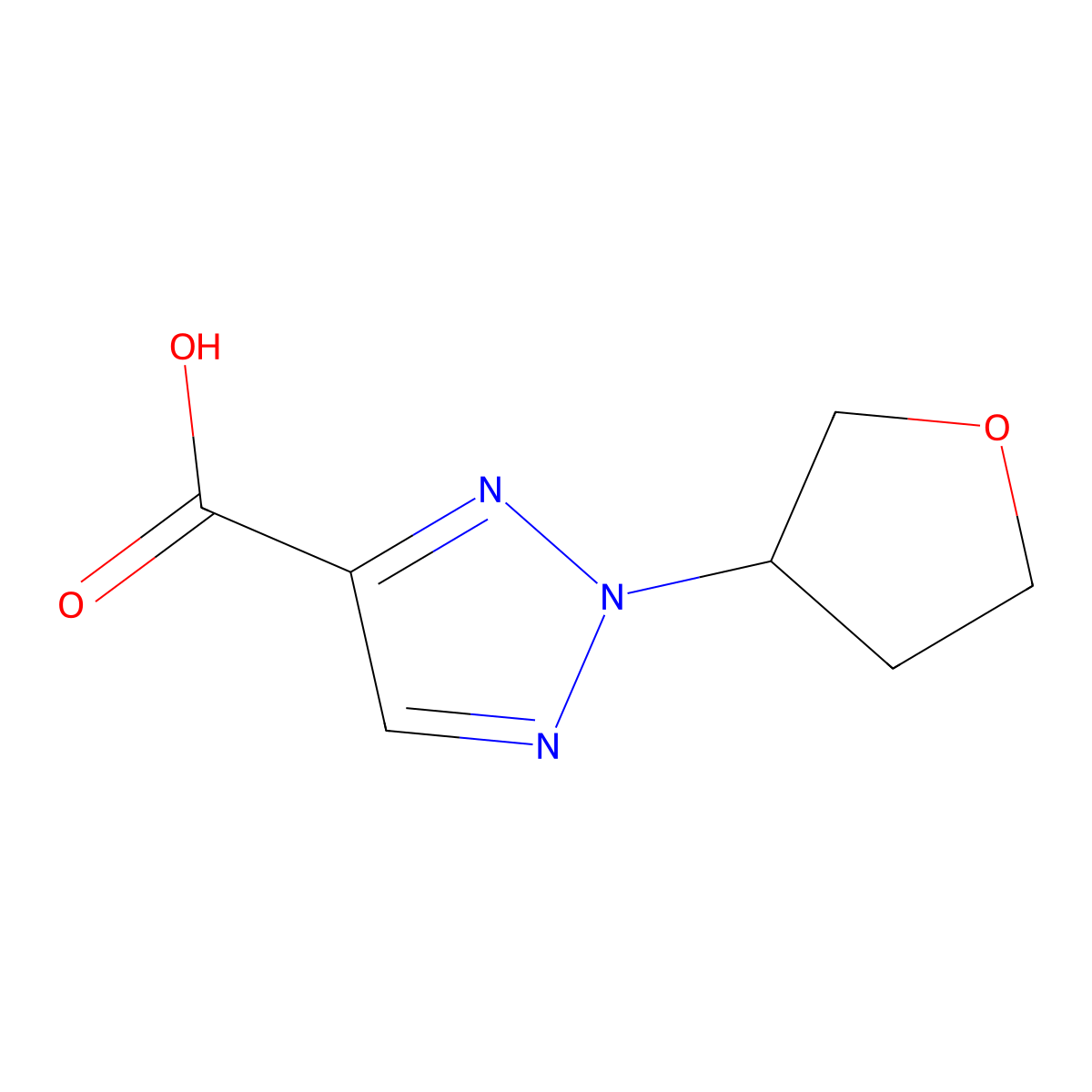 2-(oxolan-3-yl)-2H-1,2,3-triazole-4-carboxylic acid molecular structure, CAS 2639445-90-0