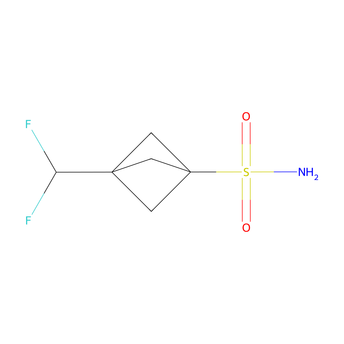 3-(Difluoromethyl)bicyclo[1.1.1]pentane-1-sulfonamide molecular structure, CAS 2639445-97-7