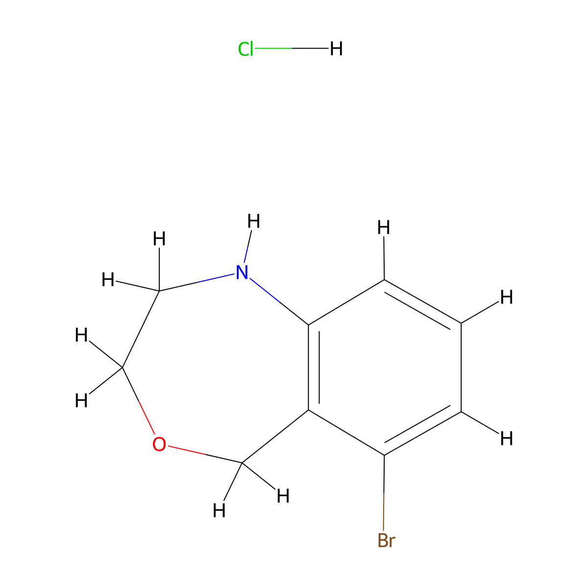 6-Bromo-1,2,3,5-tetrahydro-4,1-benzoxazepine hydrochloride molecular structure, CAS 2639445-99-9