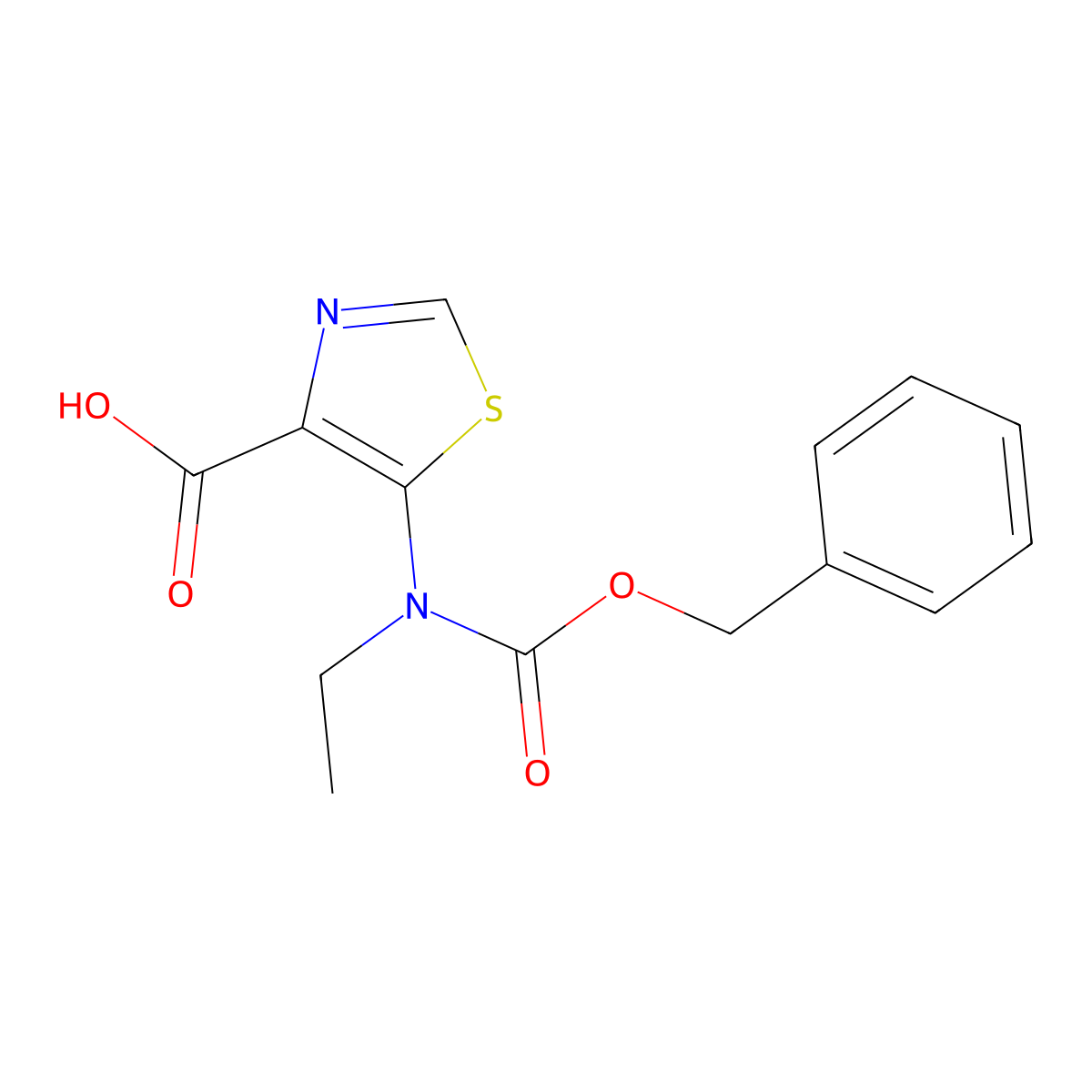 5-{[(Benzyloxy)carbonyl](ethyl)amino}-1,3-thiazole-4-carboxylic acid molecular structure, CAS 2639446-01-6