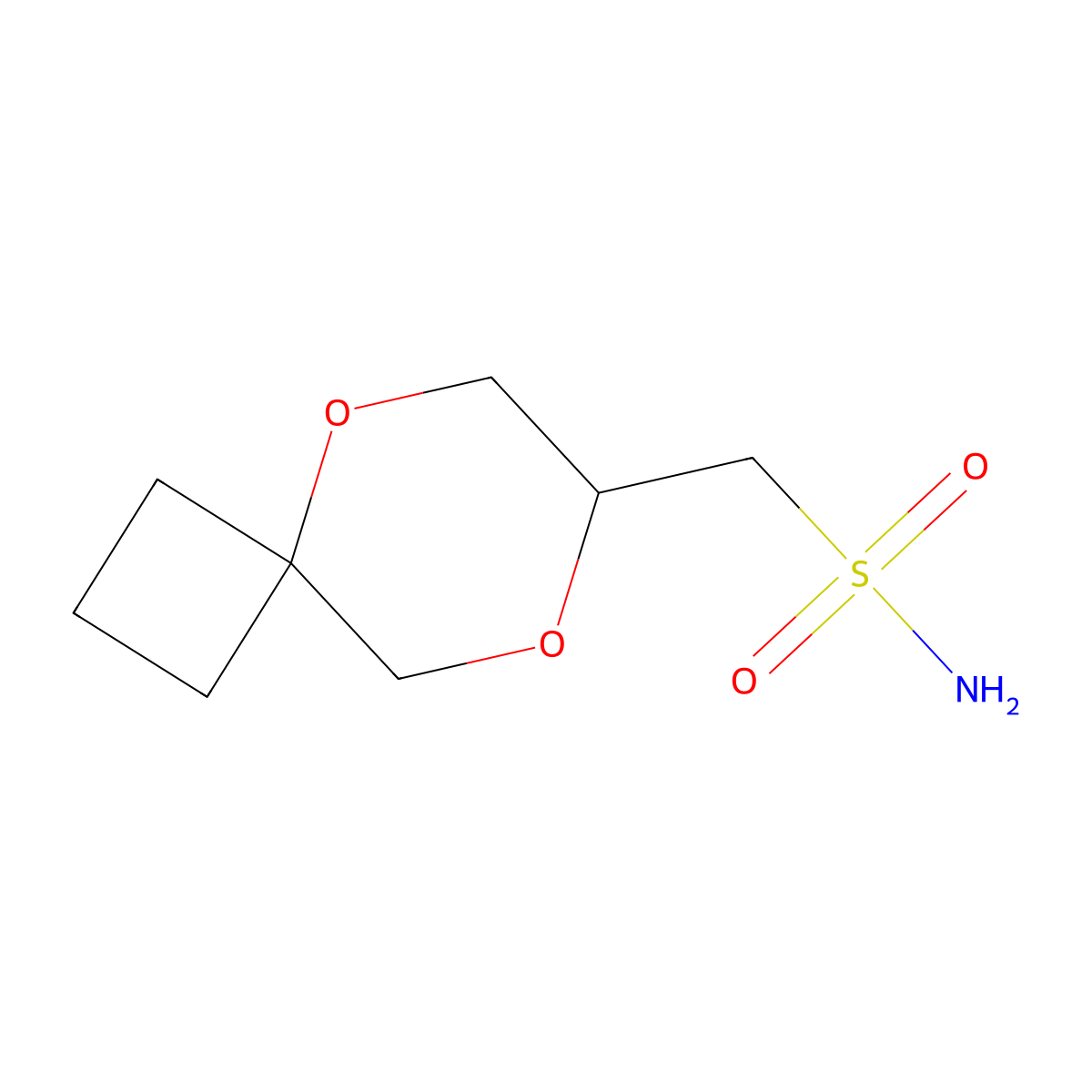 {5,8-Dioxaspiro[3.5]nonan-7-yl}methanesulfonamide molecular structure, CAS 2639446-06-1