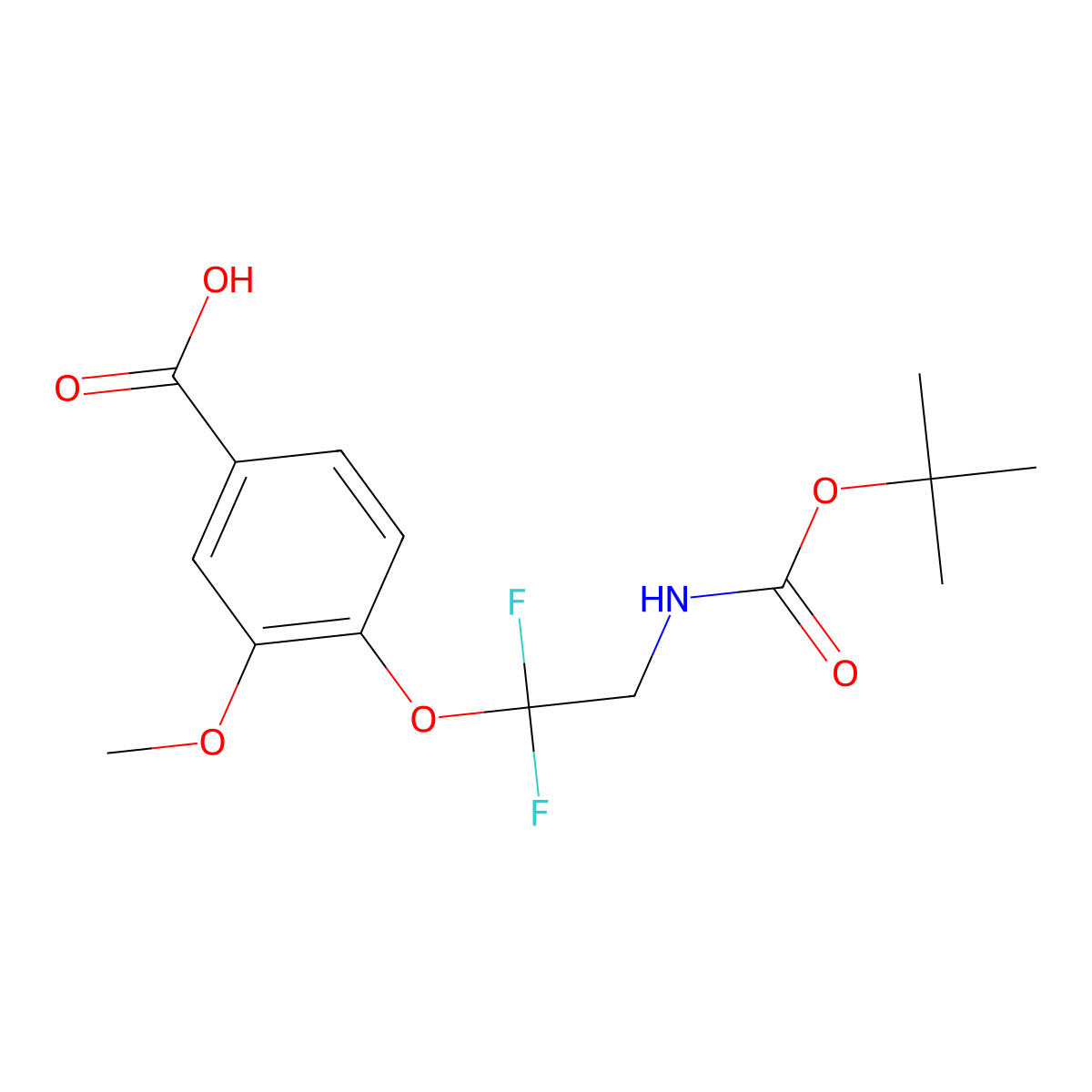 4-(2-{[(Tert-butoxy)carbonyl]amino}-1,1-difluoroethoxy)-3-methoxybenzoic acid molecular structure, CAS 2639446-15-2
