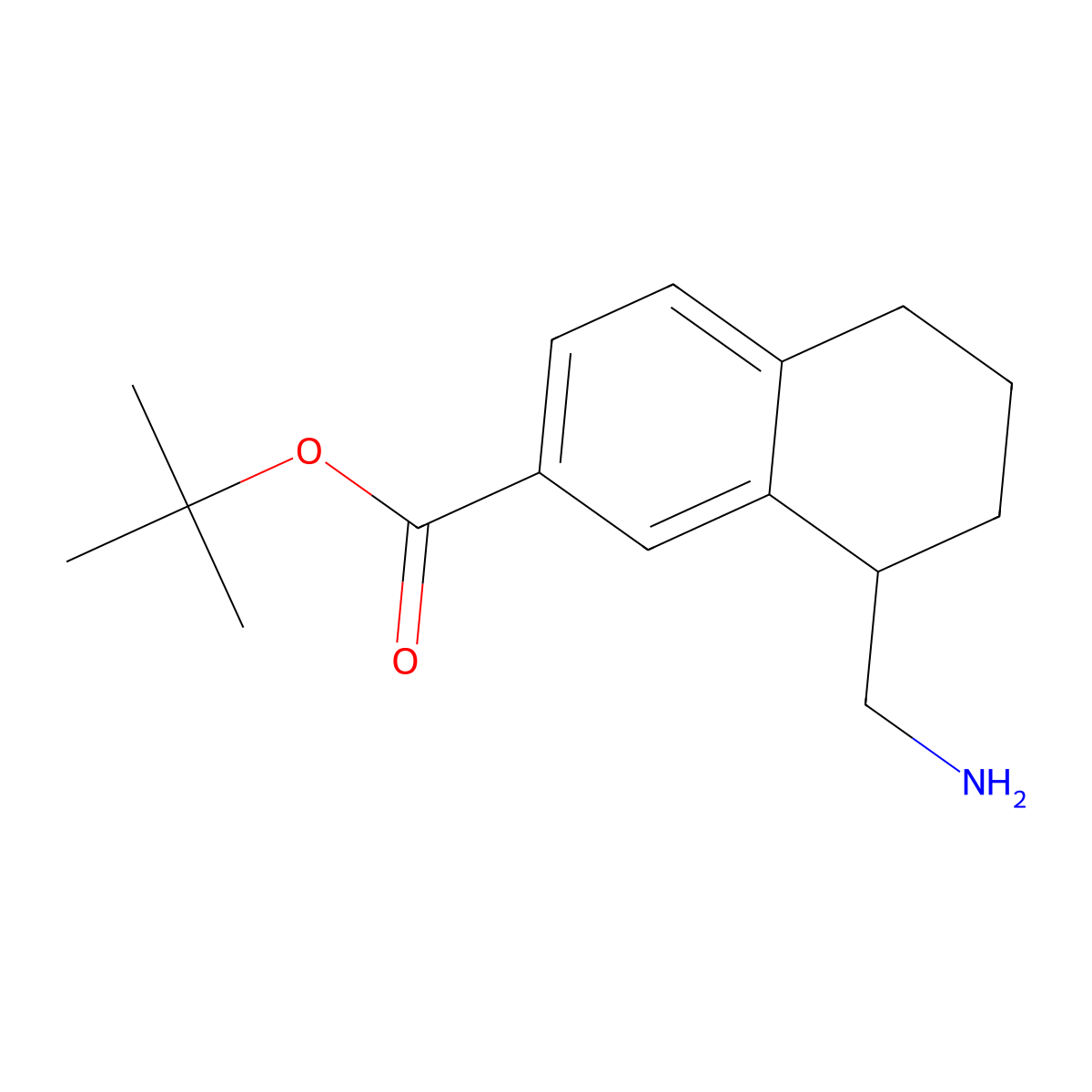 Tert-butyl 8-(aminomethyl)-5,6,7,8-tetrahydronaphthalene-2-carboxylate molecular structure, CAS 2639446-24-3