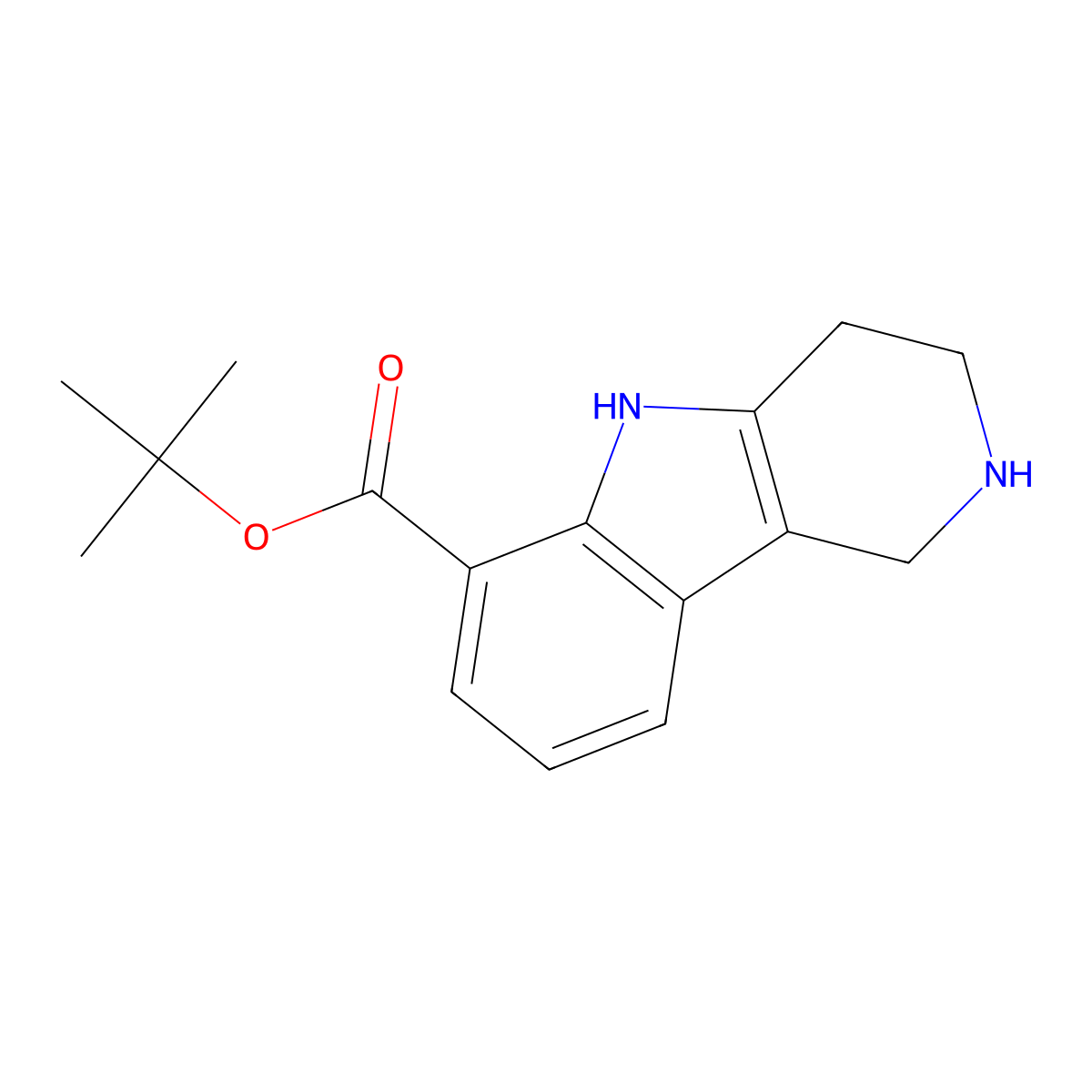 tert-butyl 1H,2H,3H,4H,5H-pyrido[4,3-b]indole-6-carboxylate molecular structure, CAS 2639446-25-4