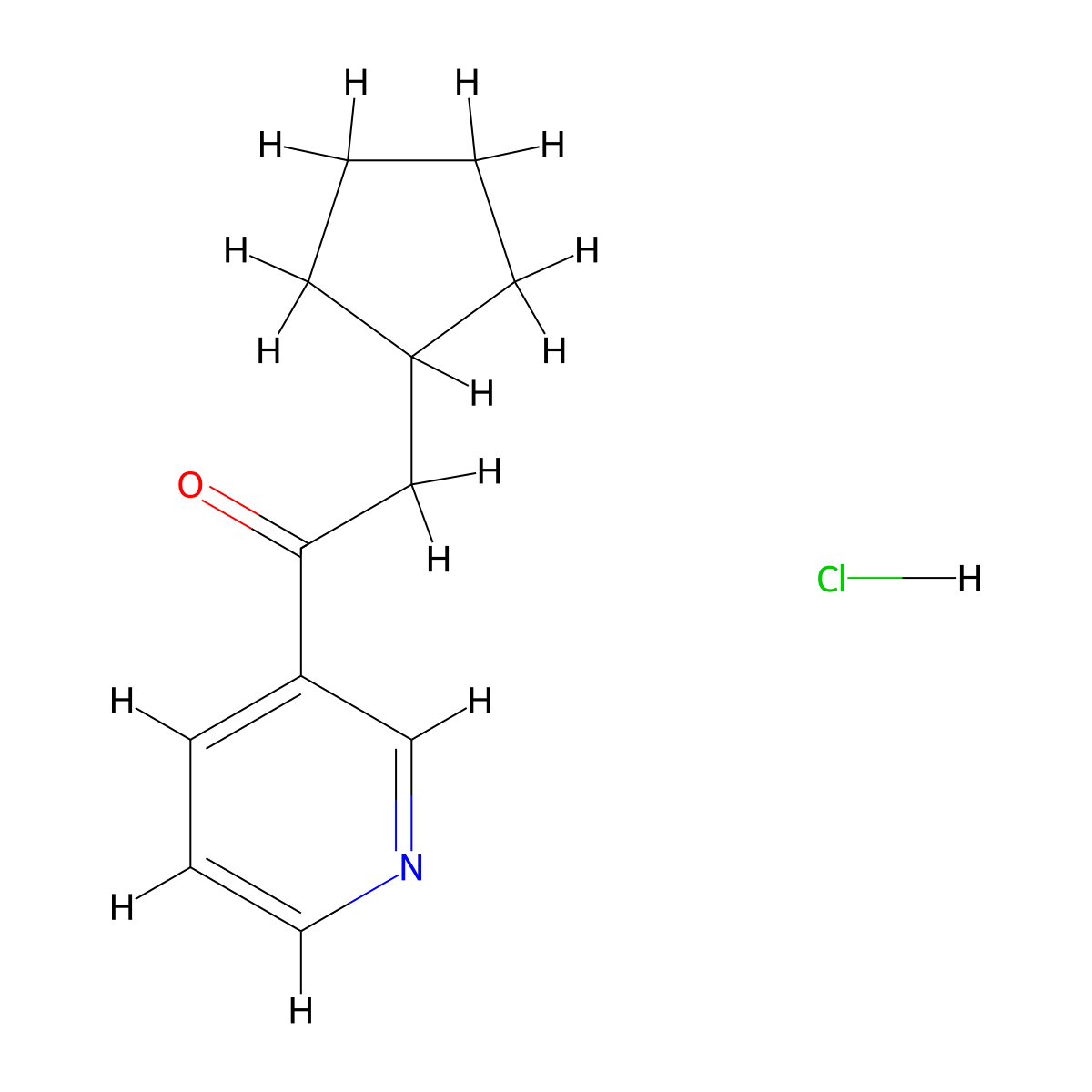 2-Cyclopentyl-1-(pyridin-3-yl)ethan-1-one hydrochloride molecular structure, CAS 2639446-30-1
