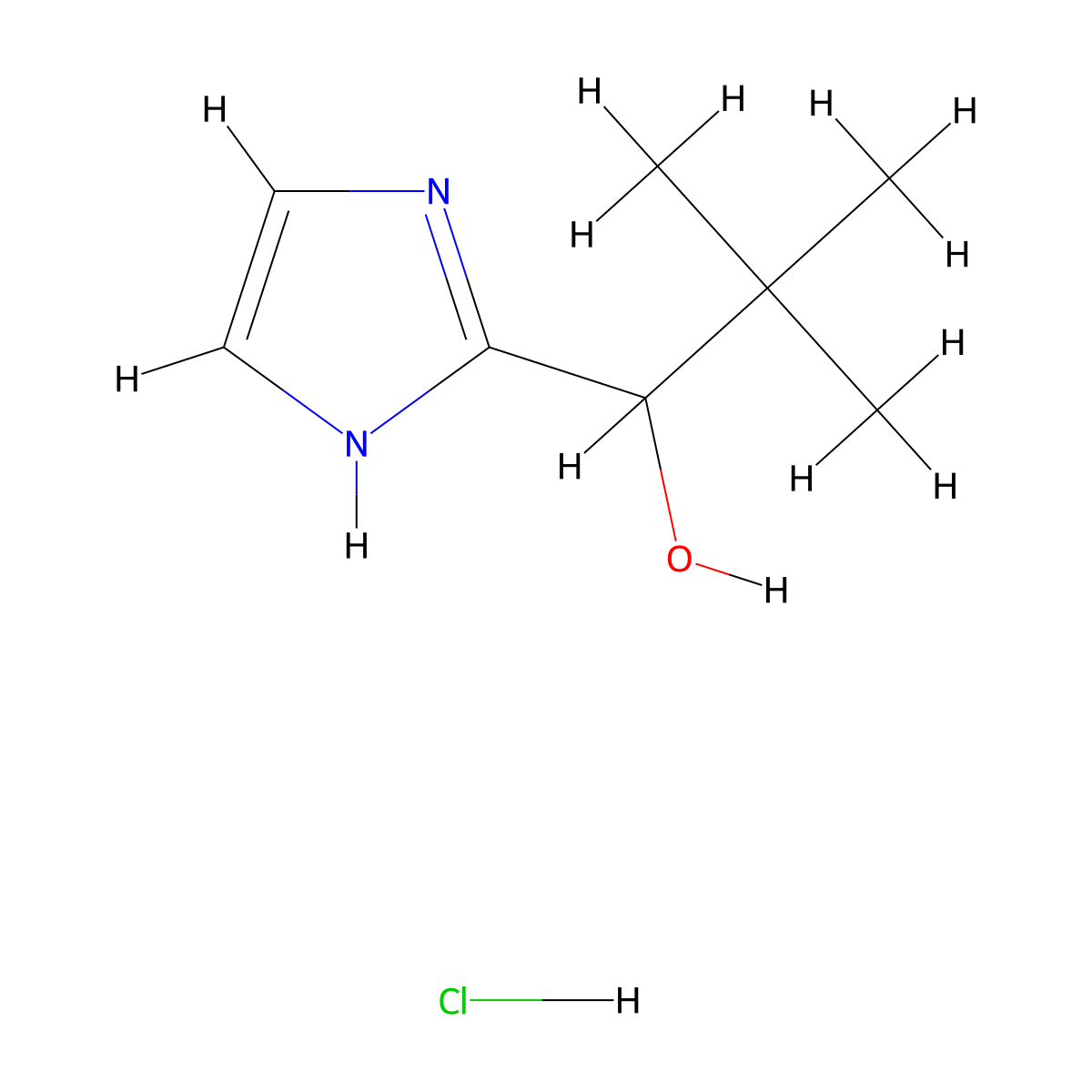 1-(1H-imidazol-2-yl)-2,2-dimethylpropan-1-ol hydrochloride molecular structure, CAS 2639446-33-4