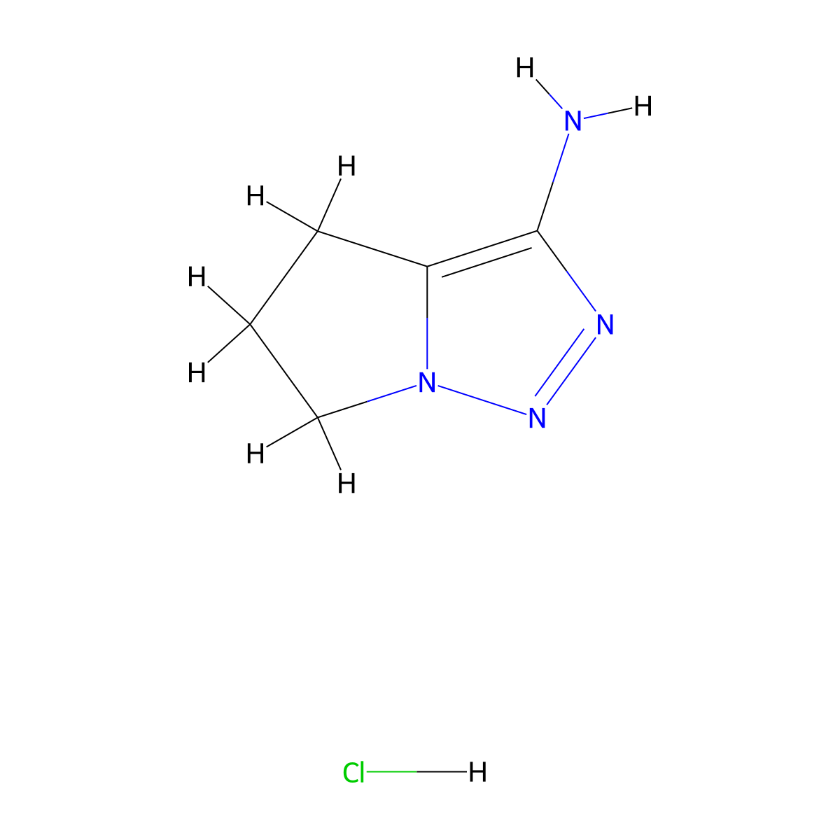 4H,5H,6H-pyrrolo(1,2-c)(1,2,3)triazol-3-amine hydrochloride molecular structure, CAS 2639446-41-4