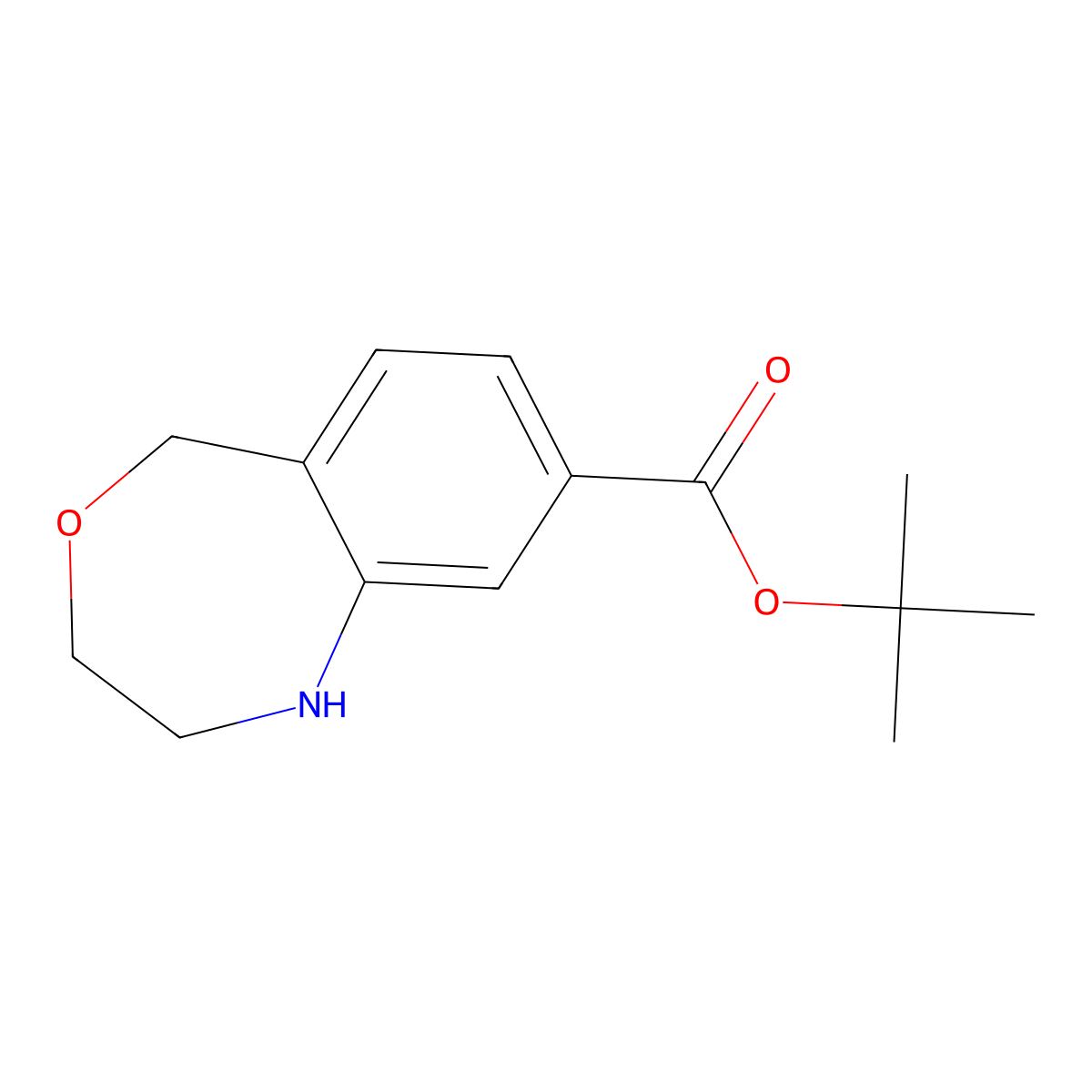 Tert-butyl 1,2,3,5-tetrahydro-4,1-benzoxazepine-8-carboxylate molecular structure, CAS 2639446-45-8