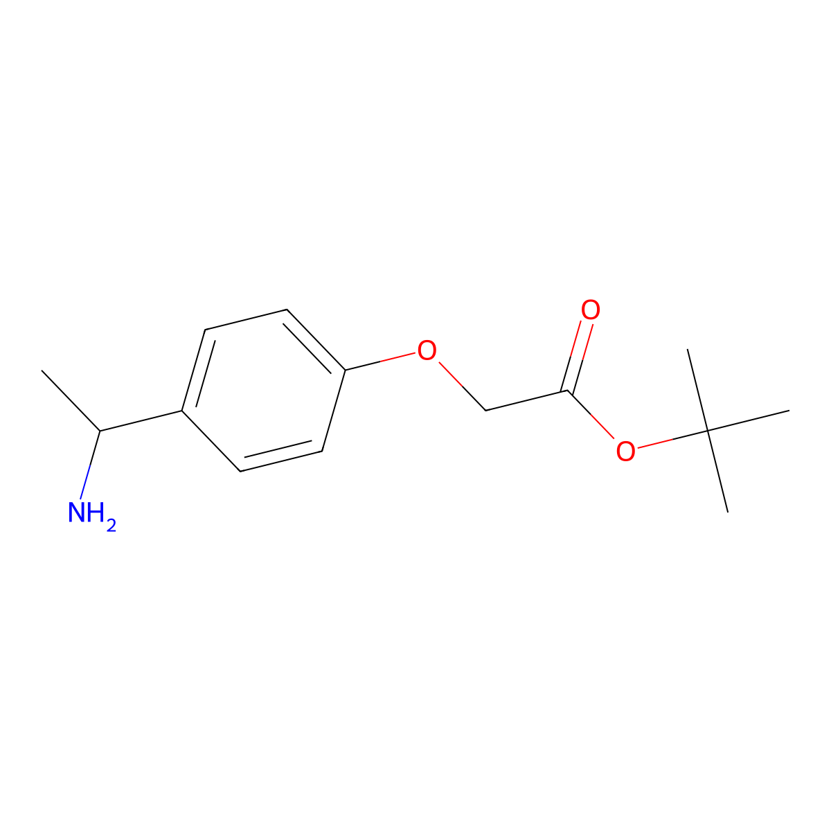 Tert-butyl 2-[4-(1-aminoethyl)phenoxy]acetate molecular structure, CAS 2639446-50-5