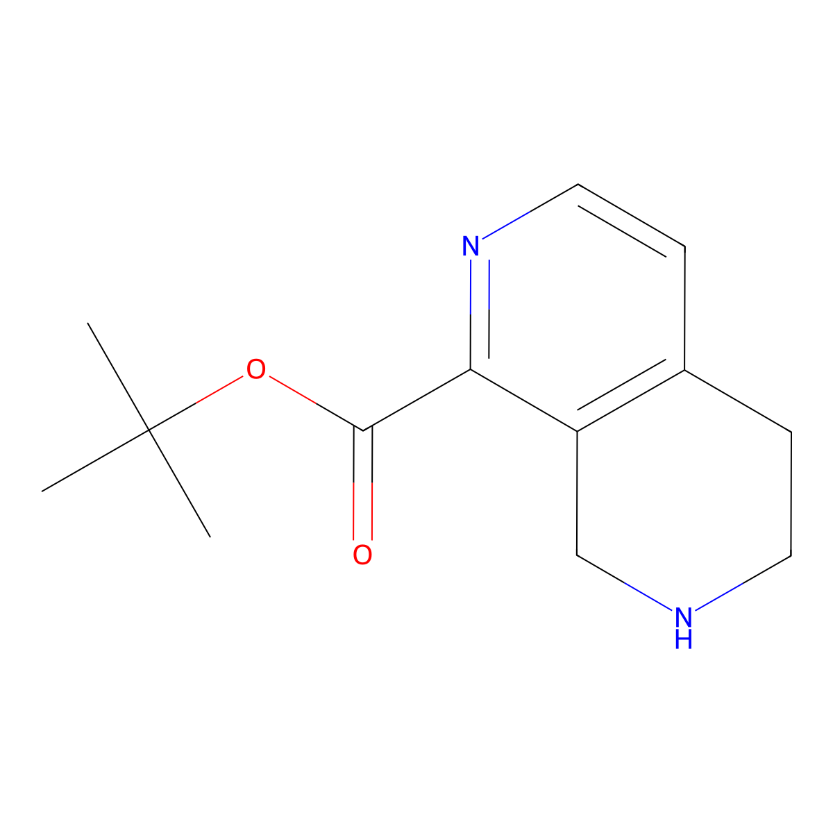 Tert-butyl 5,6,7,8-tetrahydro-2,7-naphthyridine-1-carboxylate molecular structure, CAS 2639446-62-9