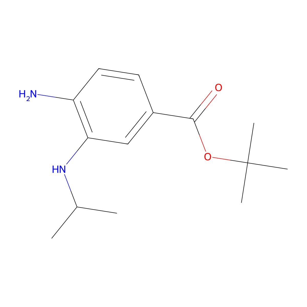 Tert-butyl 4-amino-3-[(propan-2-yl)amino]benzoate molecular structure, CAS 2639446-71-0