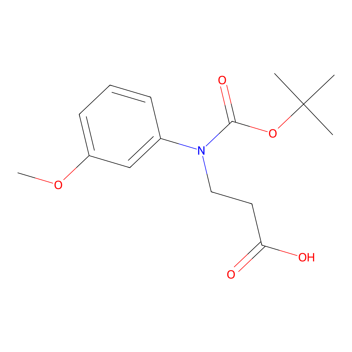 3-{[(Tert-butoxy)carbonyl](3-methoxyphenyl)amino}propanoic acid molecular structure, CAS 2639446-74-3